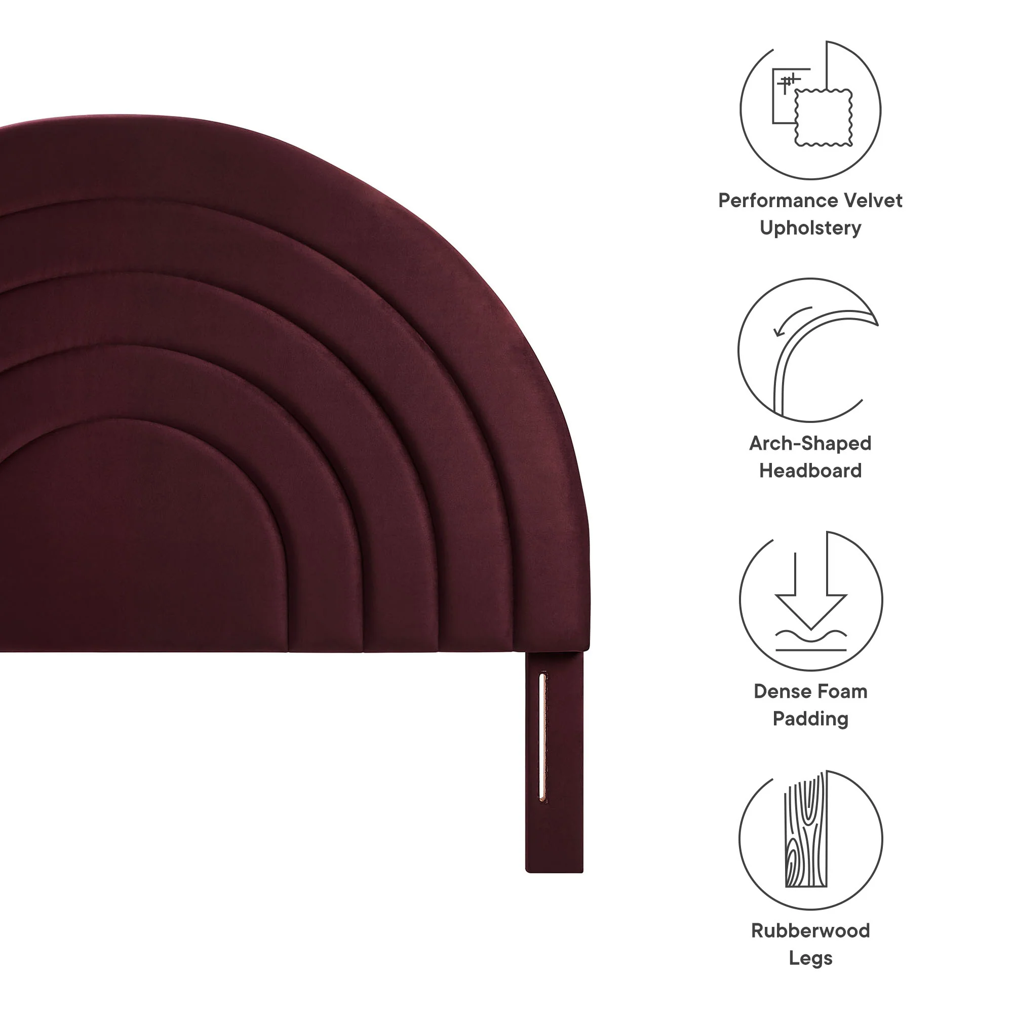 Solana Arched Performance Velvet Queen Headboard by Modway - Image 27