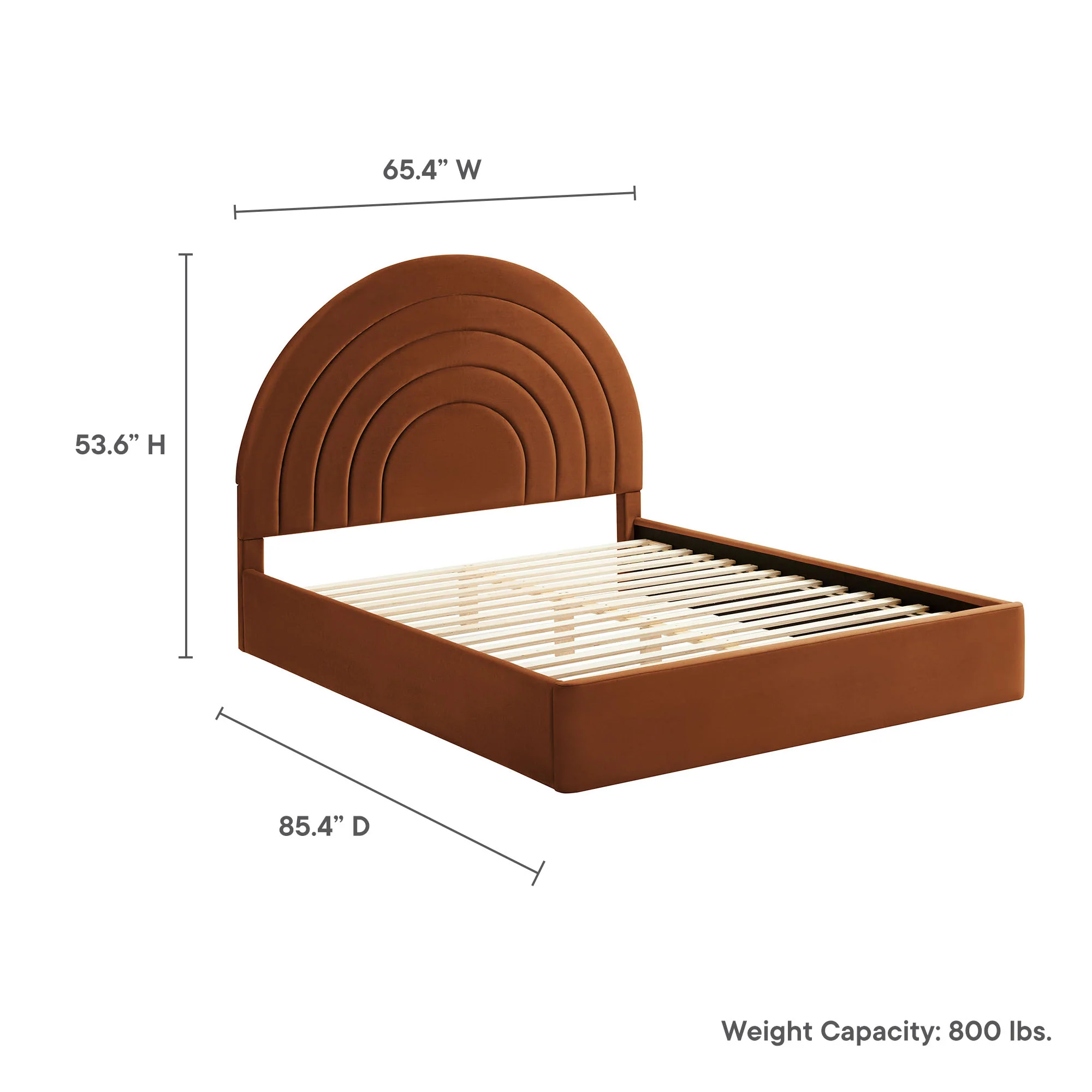 Solana Arched Performance Velvet Queen Platform Bed by Modway - Image 45