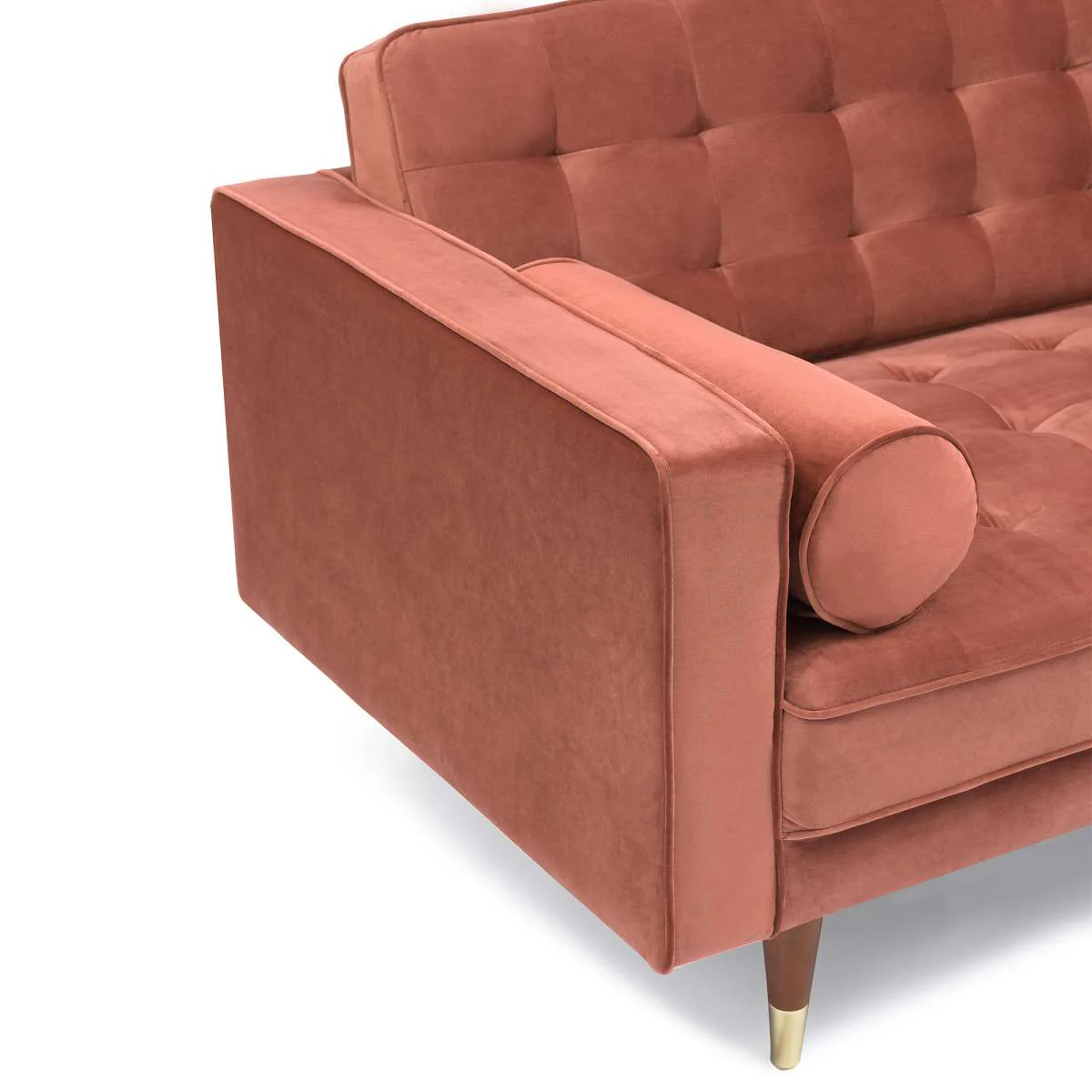 Somerset Blush Velvet Mid Century Modern Sofa Seating Set By Armen Living - Image 6
