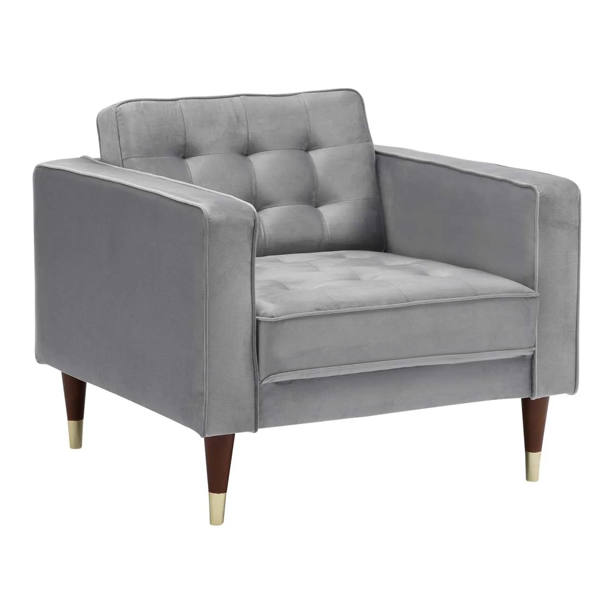 Somerset Gray Velvet Mid Century Modern Club Chair By Armen Living - Image 4