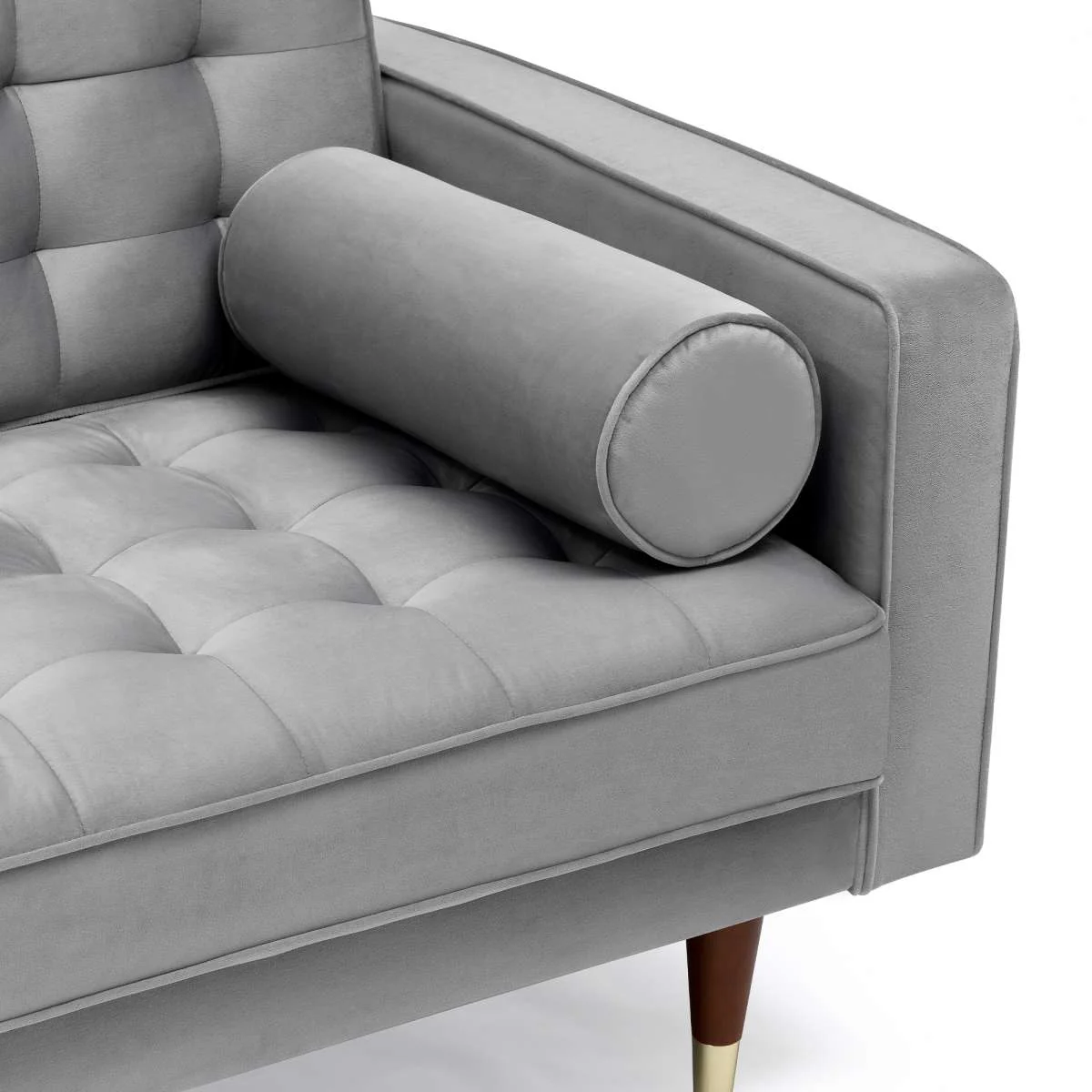 Somerset Gray Velvet Mid Century Modern Loveseat By Armen Living - Image 4
