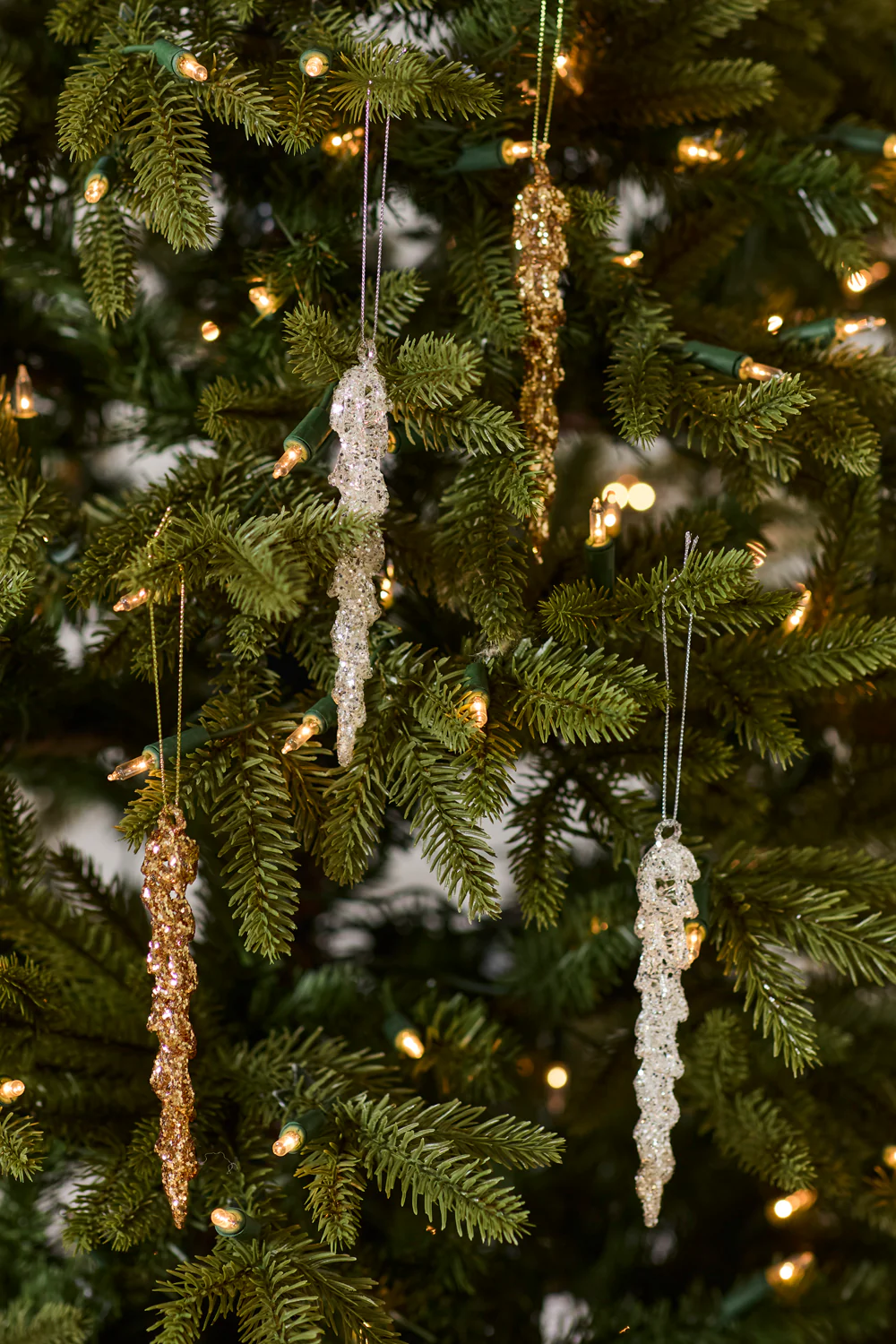 Sparkling Icicle Ornaments - Set of 16 By Accent Decor - Image 3