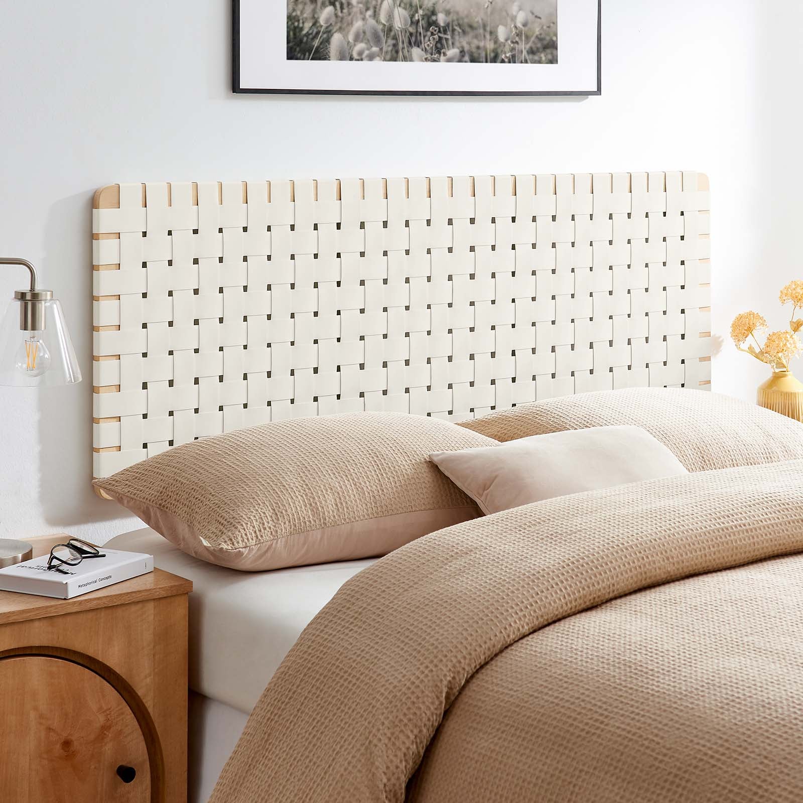 Sparta Weave Wall-Mount Queen Vegan Leather Headboard By Modway - MOD-7124