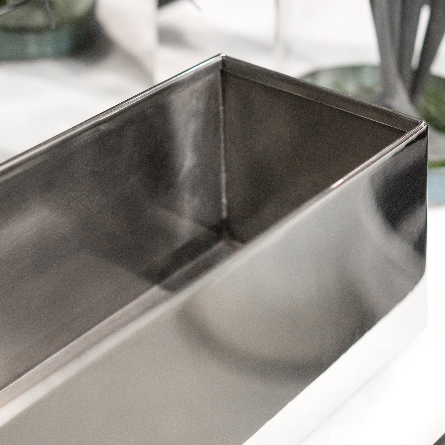 Stainless Table Planter/ Vase, 20"L By Gold Leaf - Image 2