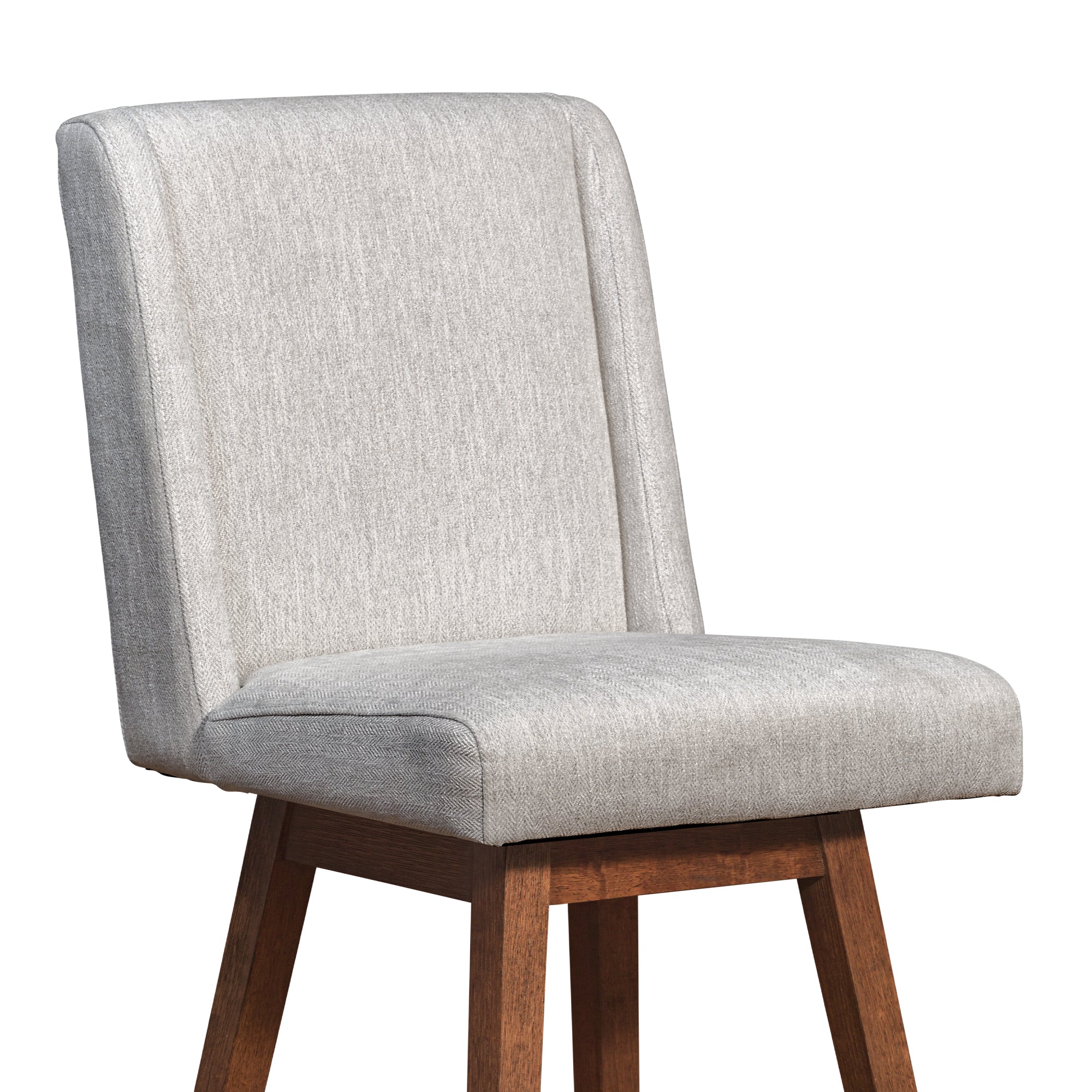 Stancoste Swivel Bar Stool in Brown Oak Wood Finish with Beige Fabric By Armen Living - Image 7