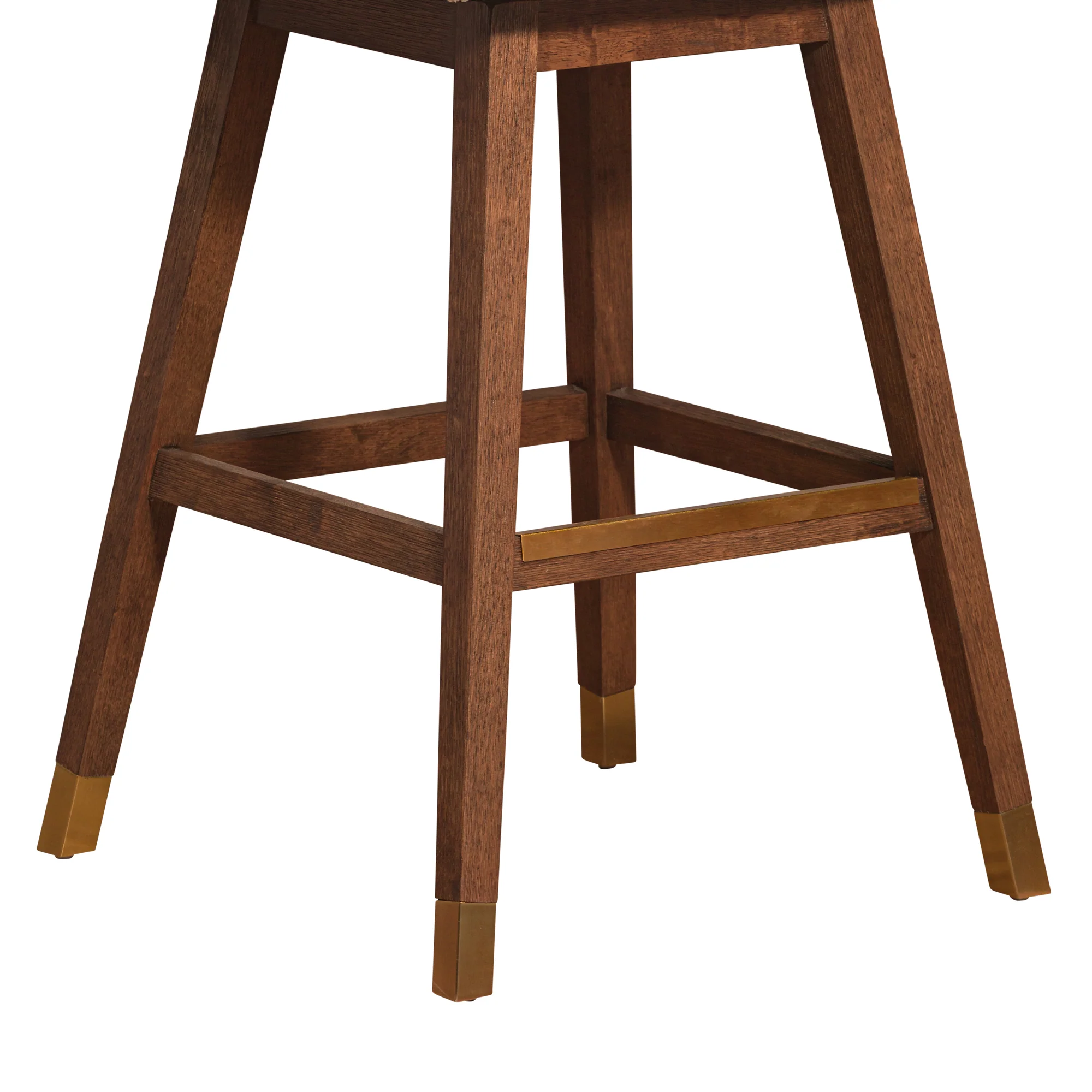 Stancoste Swivel Bar Stool in Brown Oak Wood Finish with Beige Fabric By Armen Living - Image 8