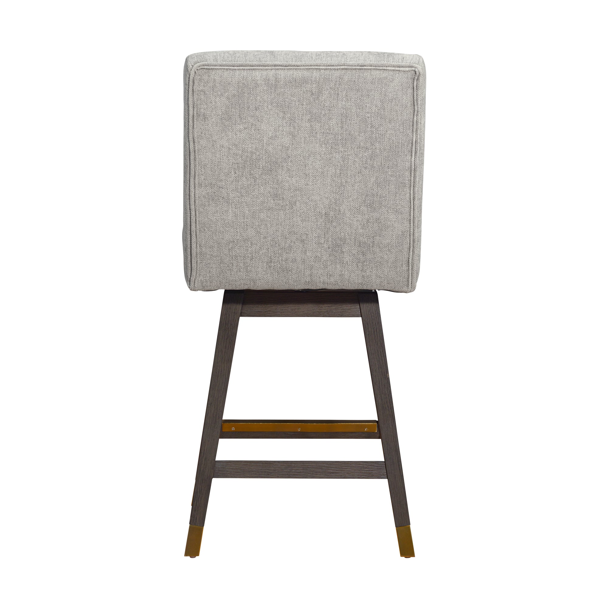 Stancoste Swivel Counter Stool in Grey Oak Wood Finish with Mocha Fabric By Armen Living - Image 6