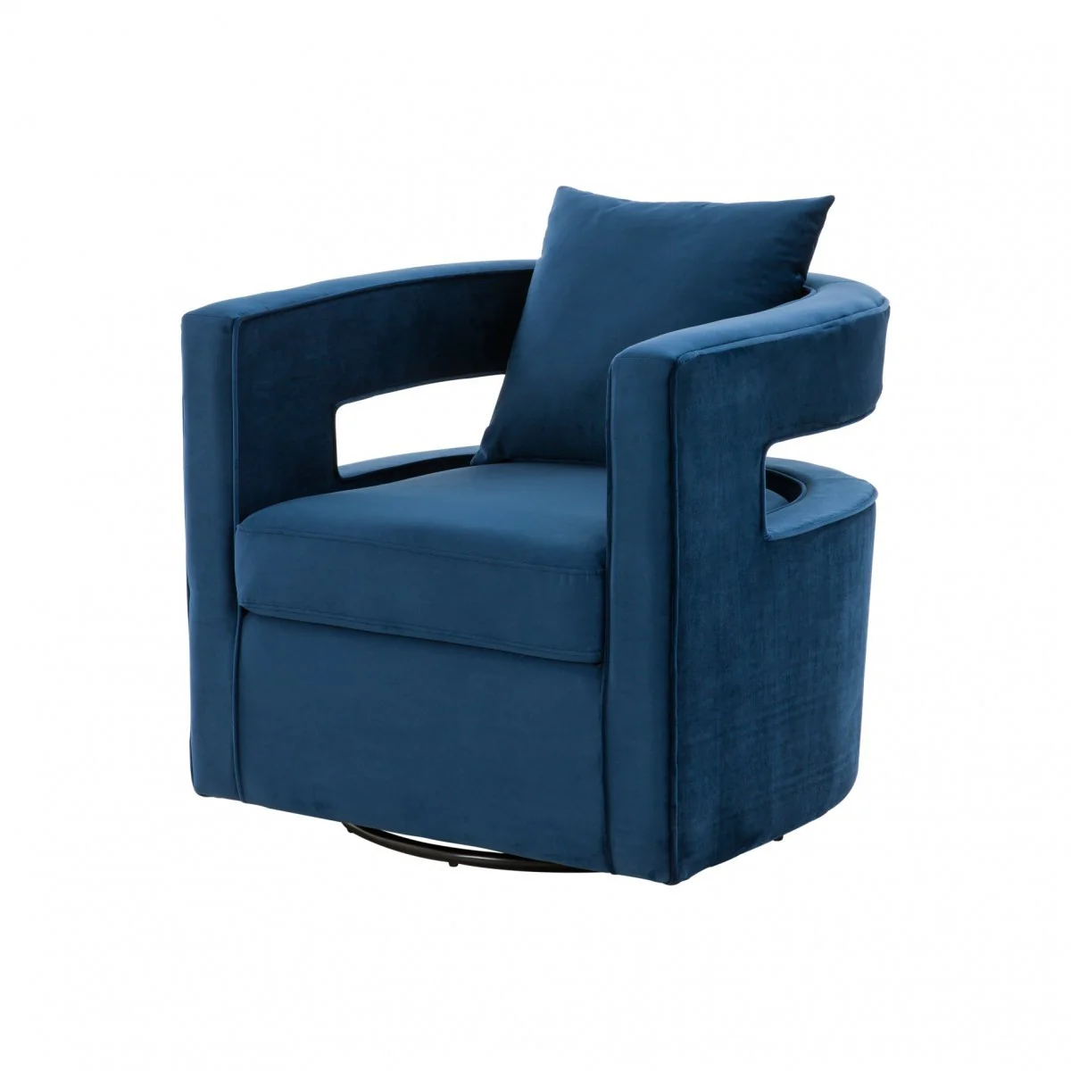 Stylish Blue Velvet Swivel Chair By Homeroots