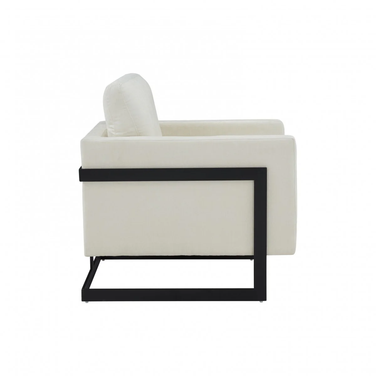 Stylish Cream and Black Fabric Accent Chair By Homeroots
