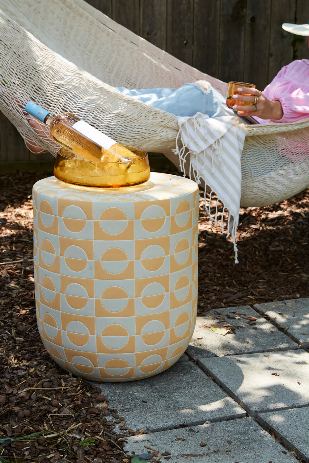 Sun Dial Stool By Accent Decor - Image 3