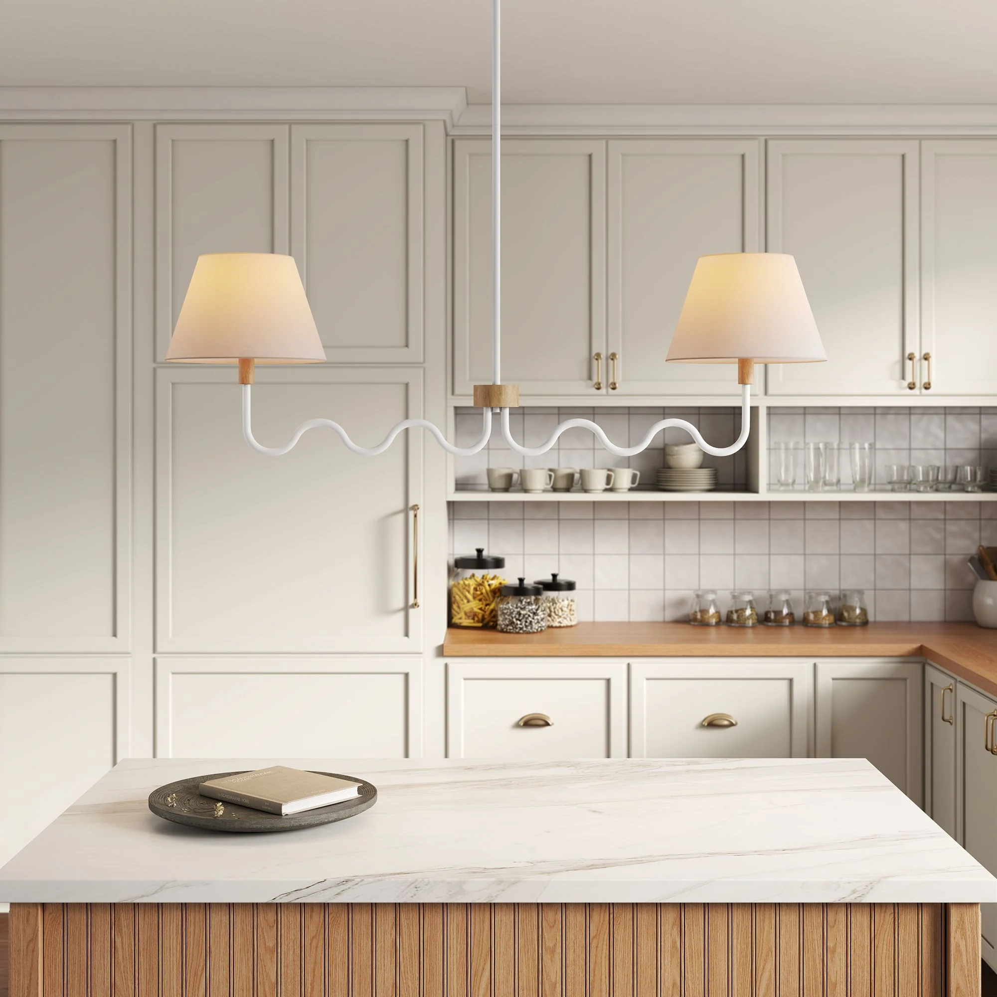 Sunlit Squiggle 2-Arm Pendant Light by Modway