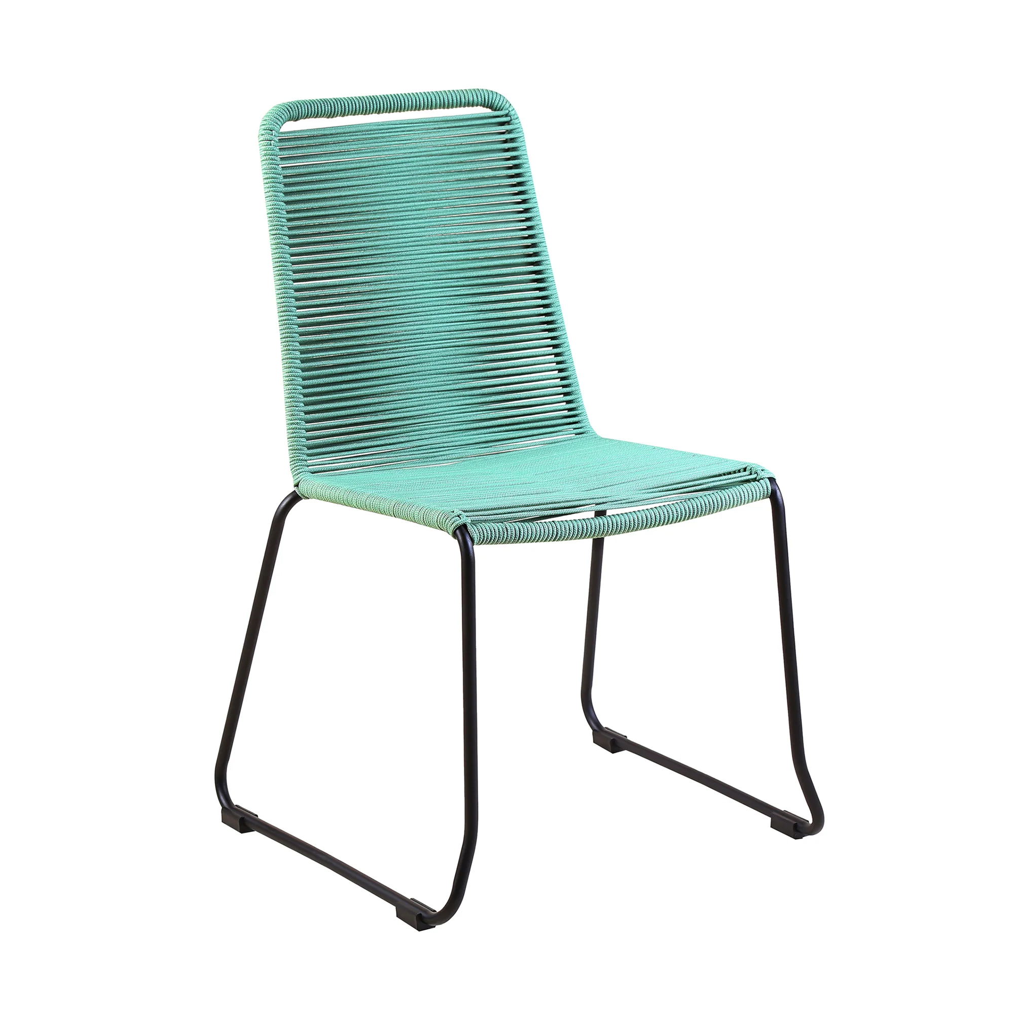 Sydney and Shasta 5 Piece Patio Outdoor Dining Set in Black Rope with Black Eucalyptus Wood By Armen Living - Image 23