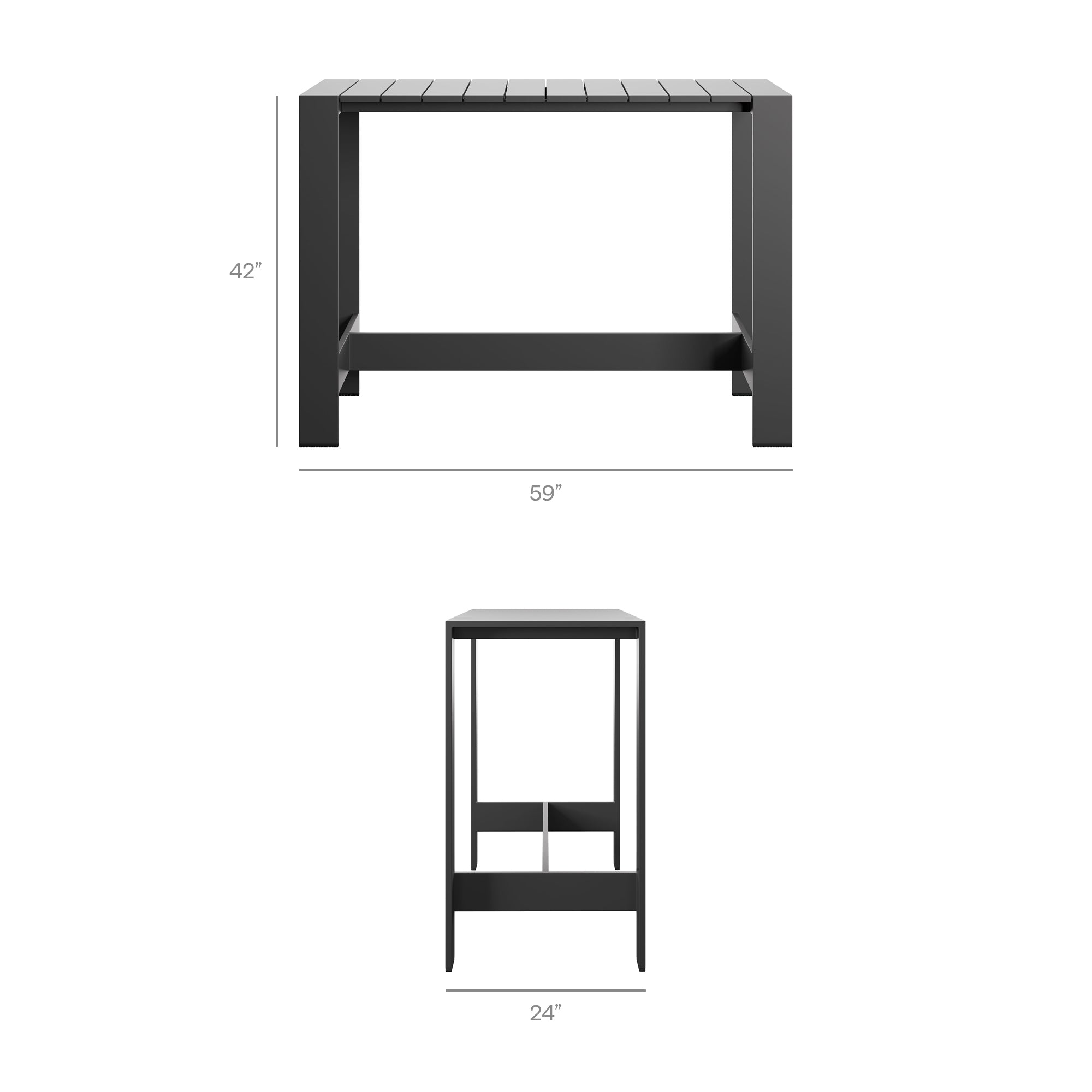 Tahoe 3-Piece Outdoor Patio Aluminum Bar Table Set by Modway - Image 13