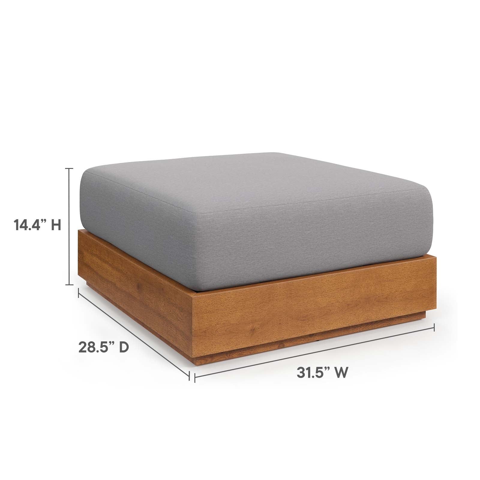 Tahoe Outdoor Patio Acacia Wood 2-Piece Armchair and Ottoman Set By Modway - EEI-6800 - Image 5