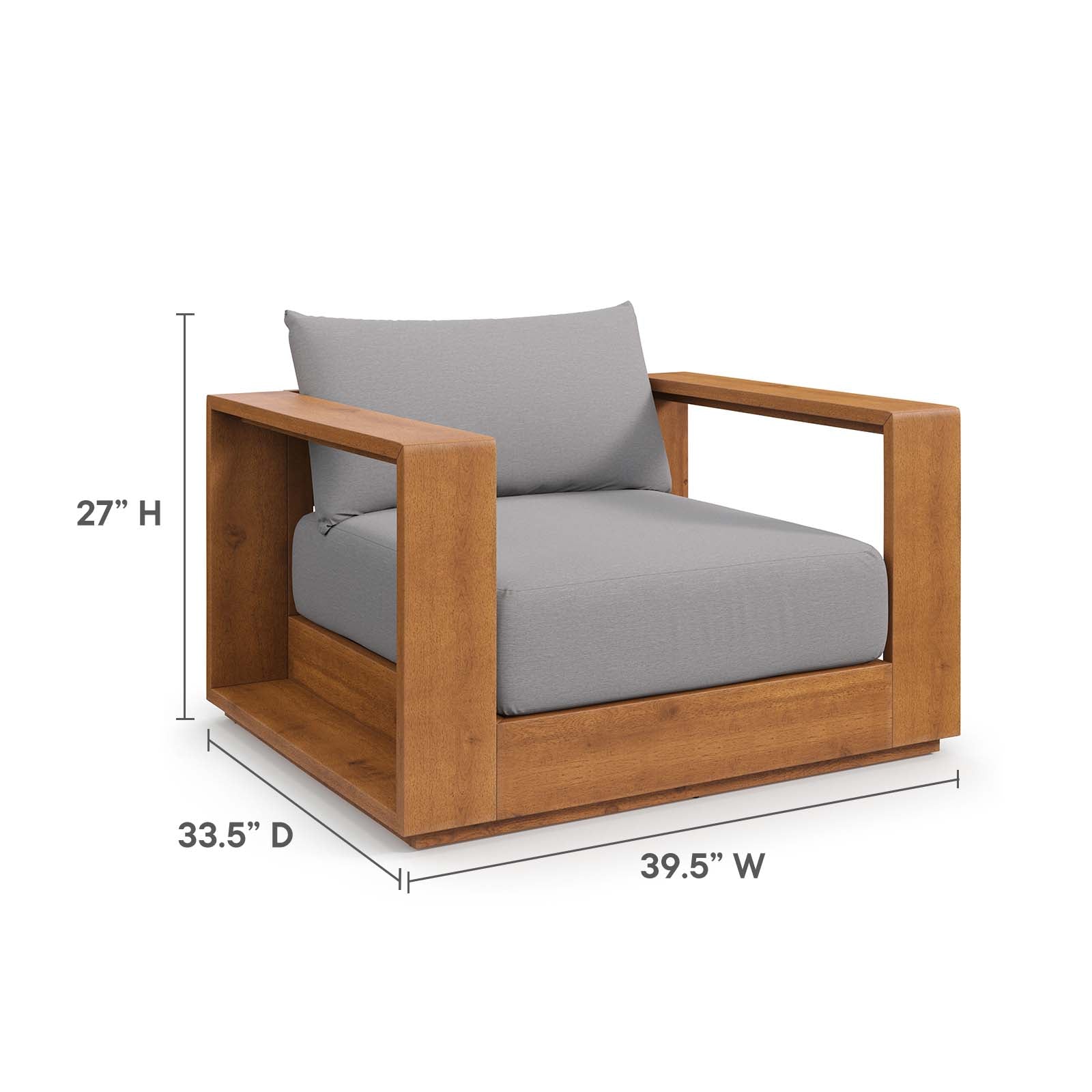 Tahoe Outdoor Patio Acacia Wood 3-Piece Furniture Set By Modway - EEI-6798 - Image 4