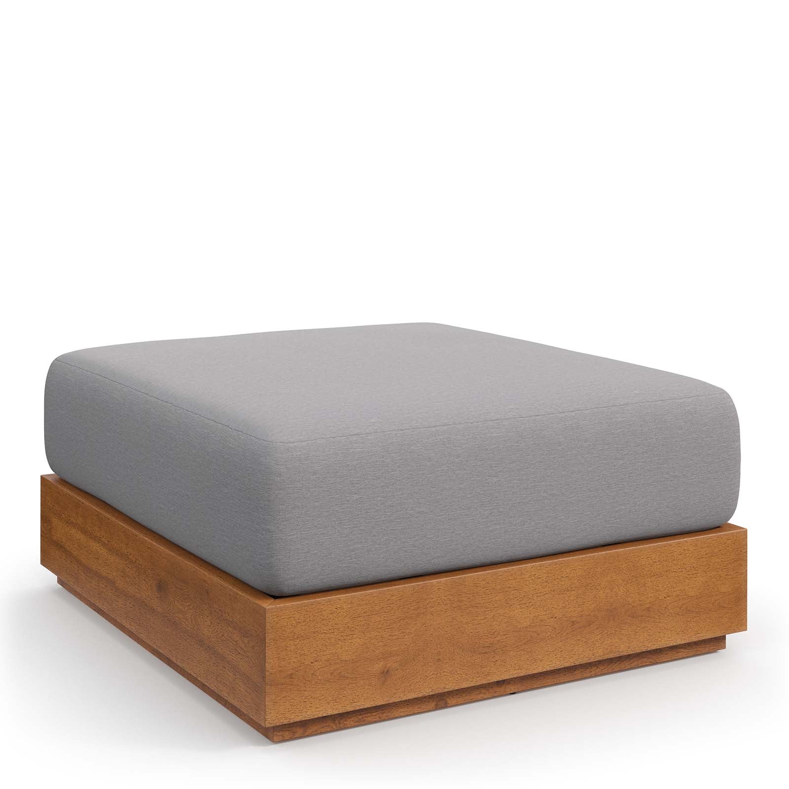 Tahoe Outdoor Patio Acacia Wood Ottoman By Modway - EEI-6785