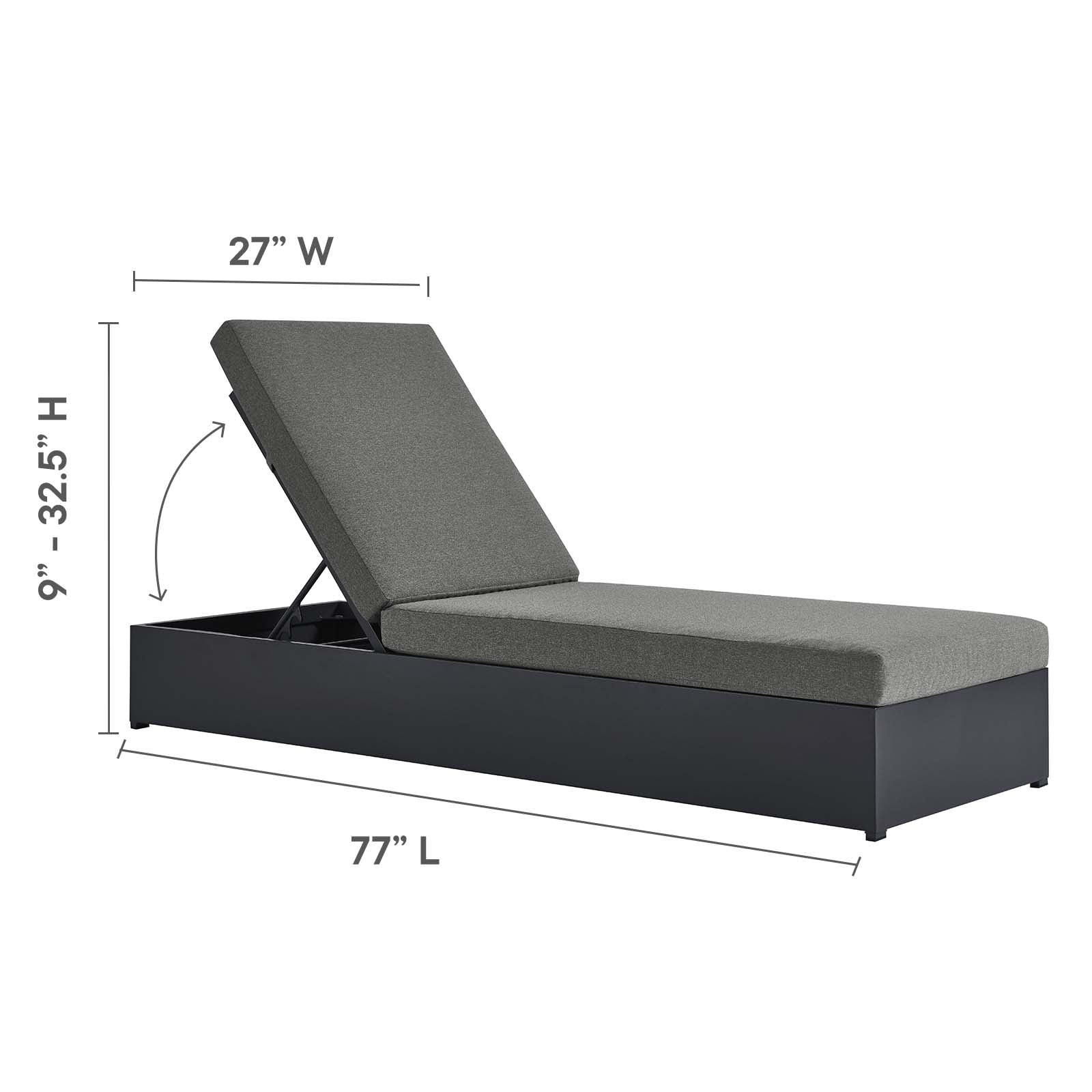 Tahoe Outdoor Patio Powder-Coated Aluminum 3-Piece Chaise Lounge Set By Modway - EEI-6673 - Image 4