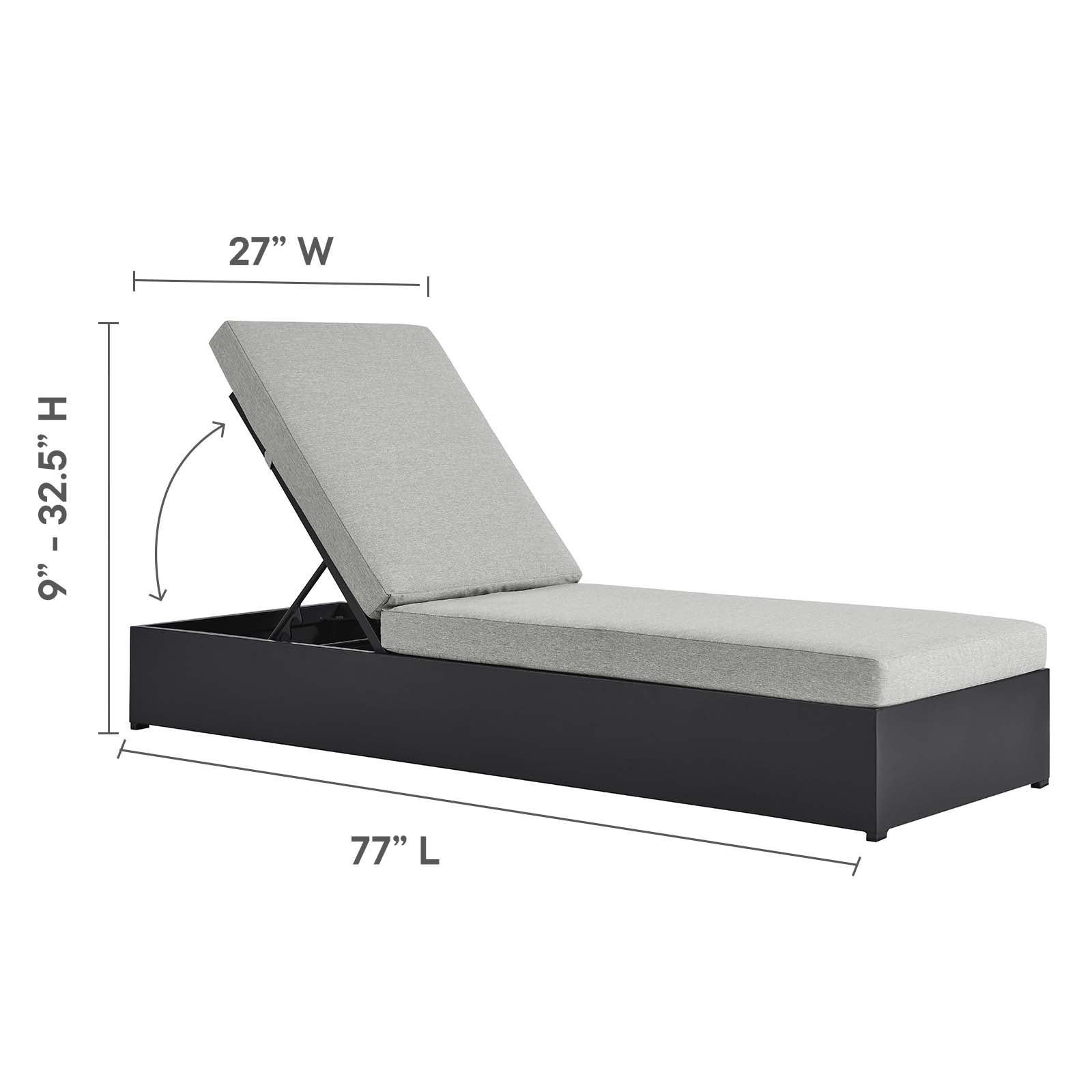 Tahoe Outdoor Patio Powder-Coated Aluminum 3-Piece Chaise Lounge Set By Modway - EEI-6673 - Image 9