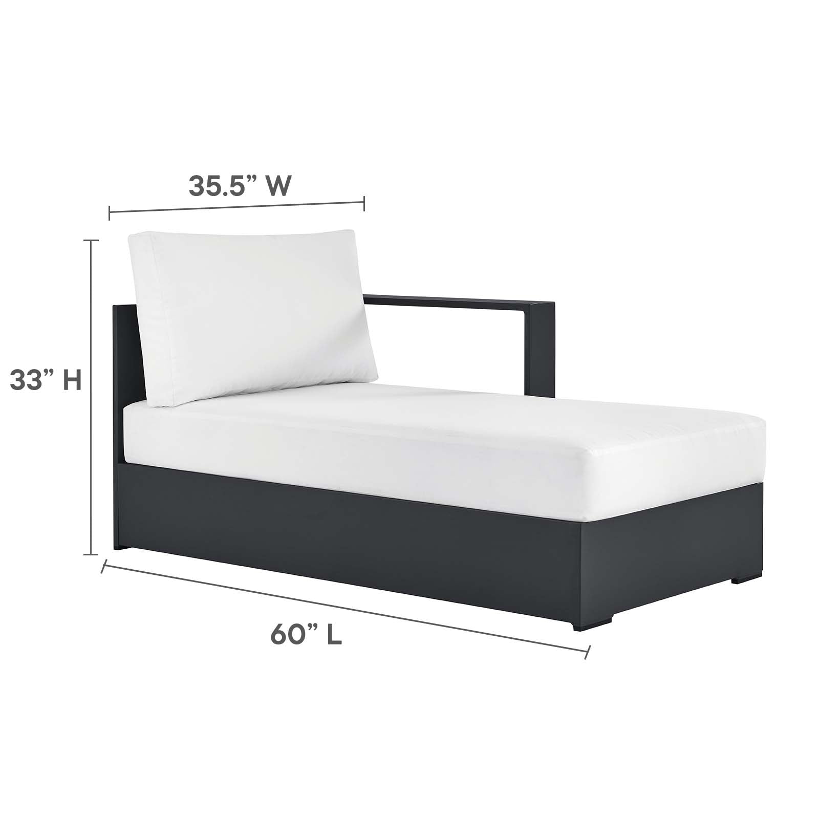 Tahoe Outdoor Patio Powder-Coated Aluminum 3-Piece Right-Facing Chaise Sectional Sofa Set By Modway - EEI-6671 - Image 22