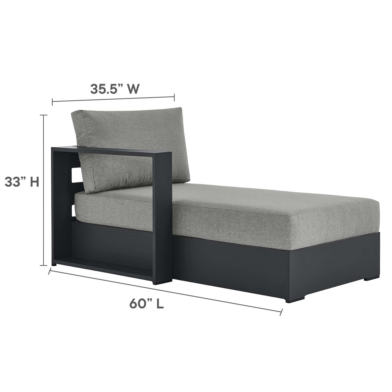Tahoe Outdoor Patio Powder-Coated Aluminum 4-Piece Sectional Sofa Set By Modway - EEI-6676 - Image 12