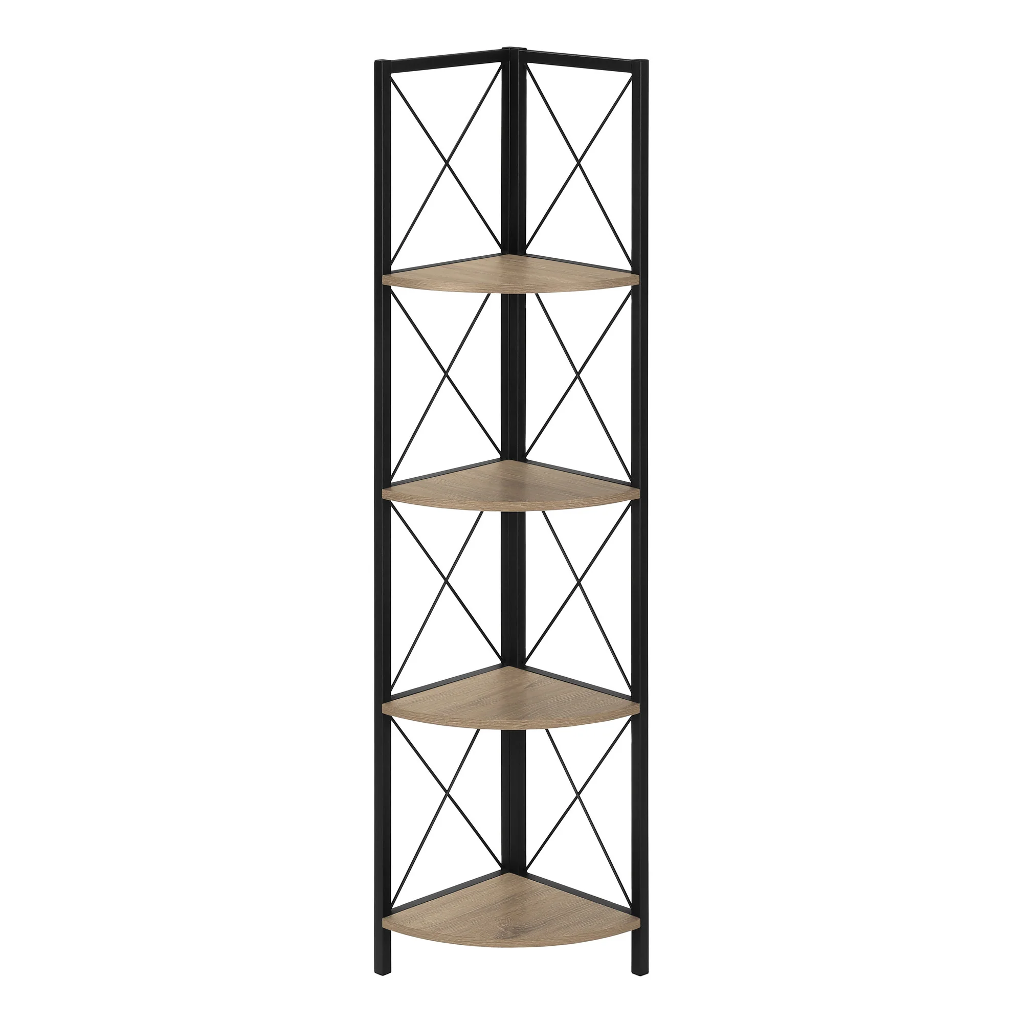 Taupe Metal Corner Bookcase By Homeroots