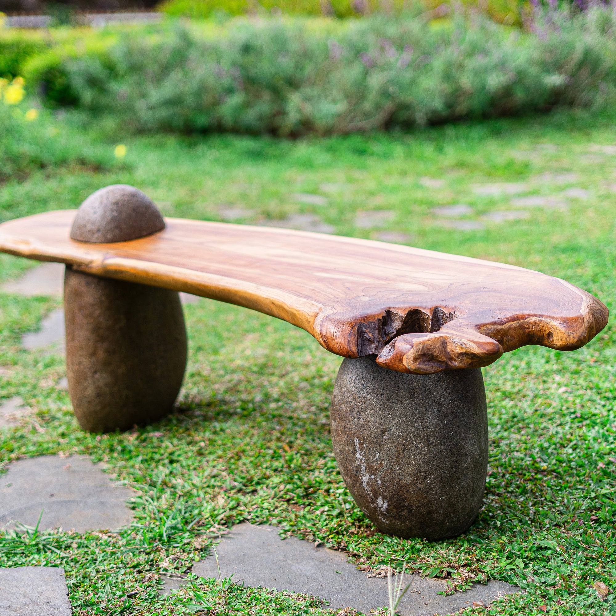 Teak Boulder Bench By Garden Age Supply