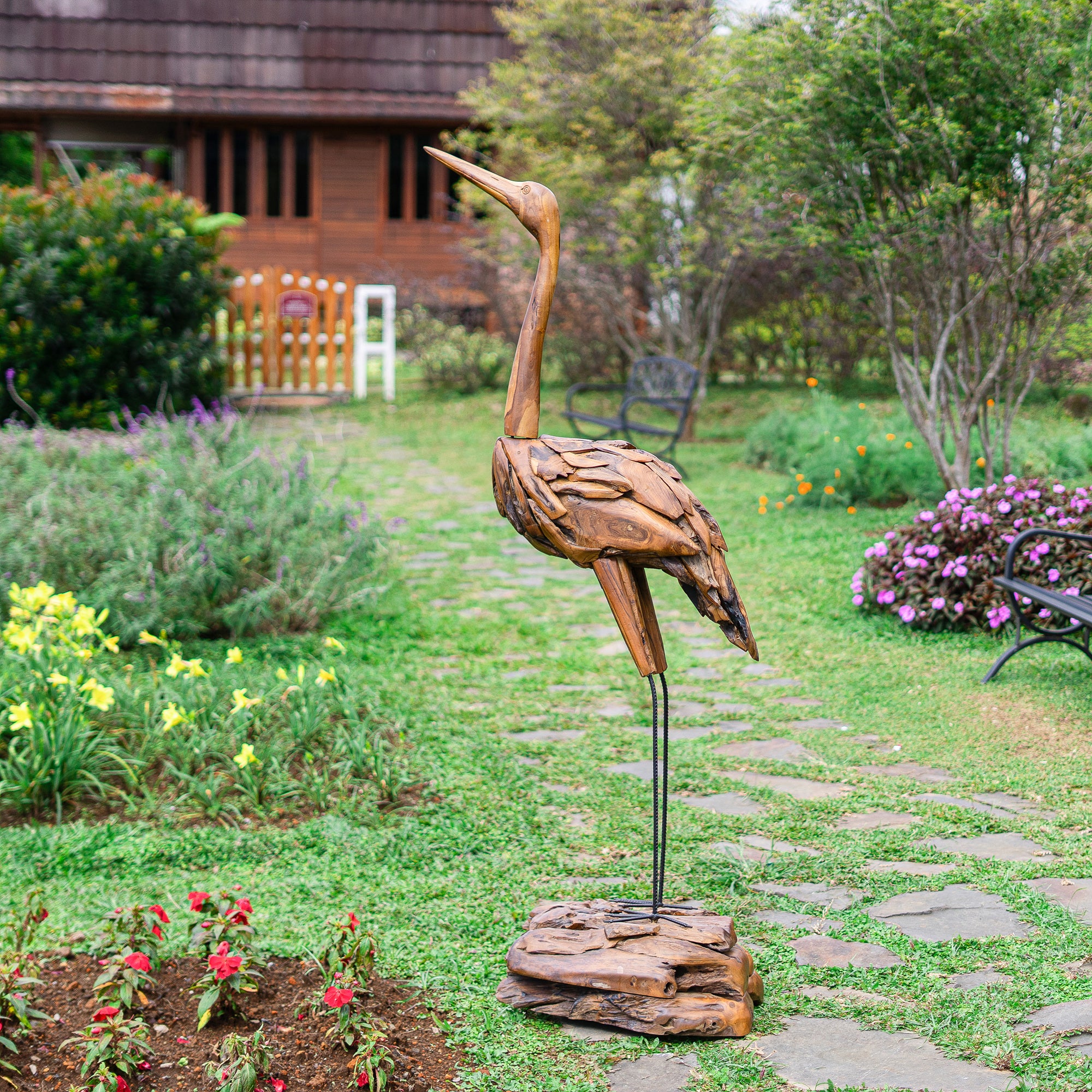 Teak Crane 72"H By Garden Age Supply - Image 2