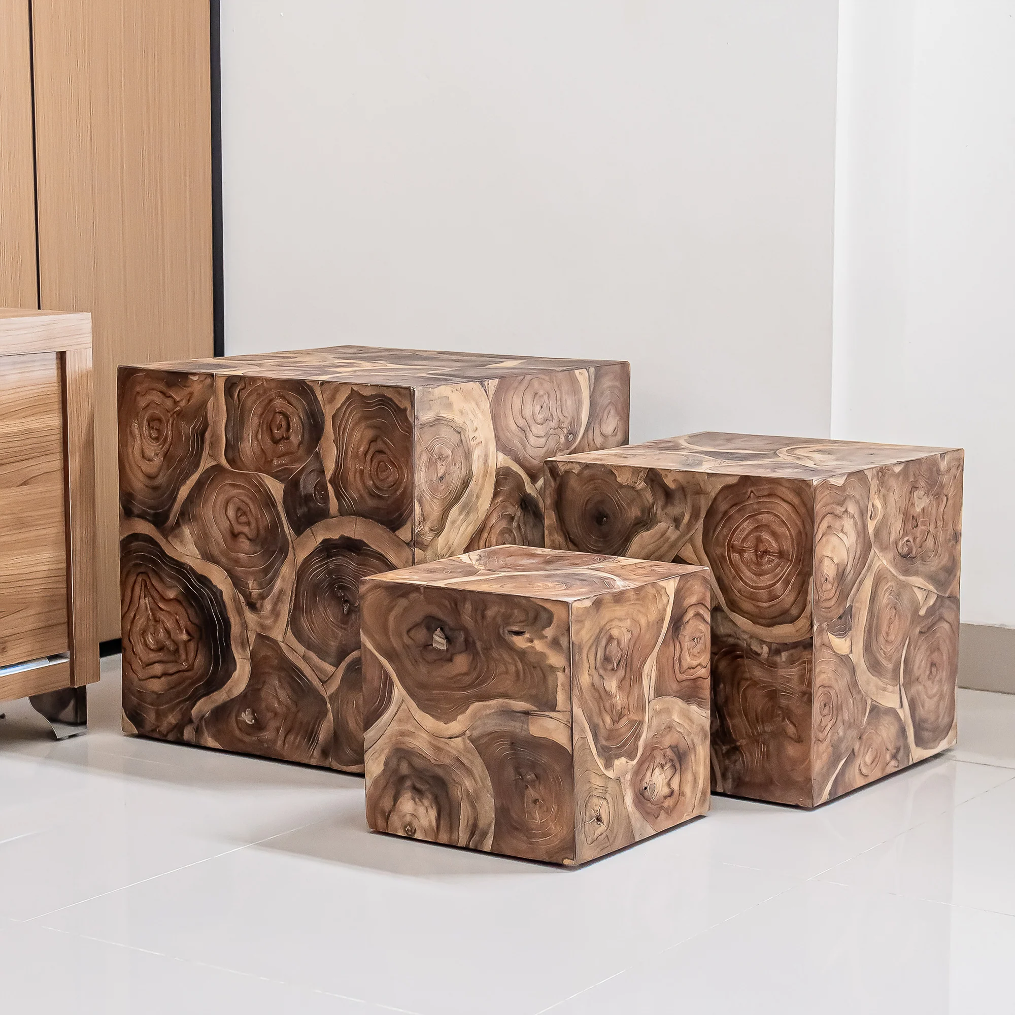 Teak Nesting Cube Box - Set of 3 By Garden Age Supply - Image 3