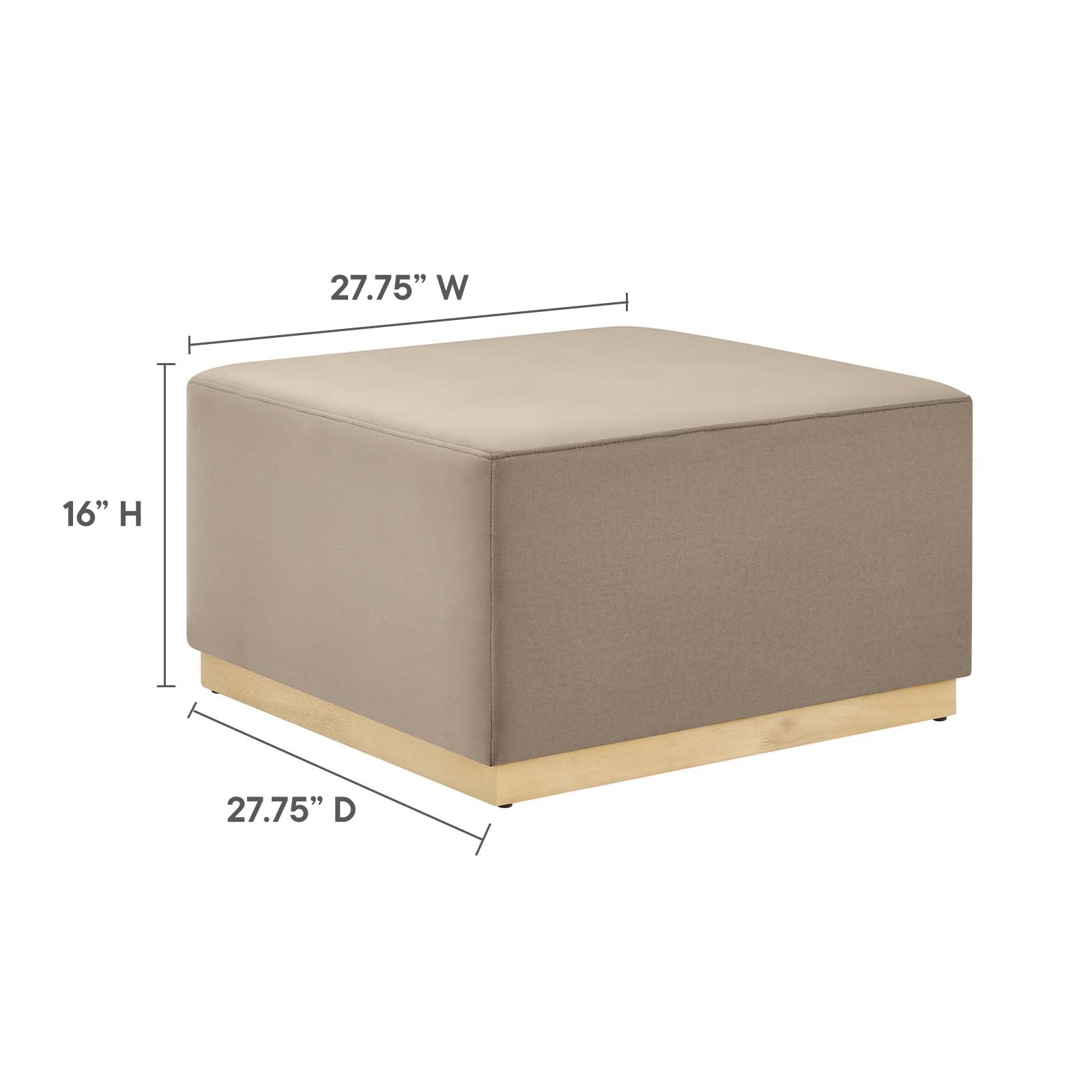 Tilden Large 28" Square Performance Velvet Upholstered Ottoman By Modway - EEI-6643 - Image 39
