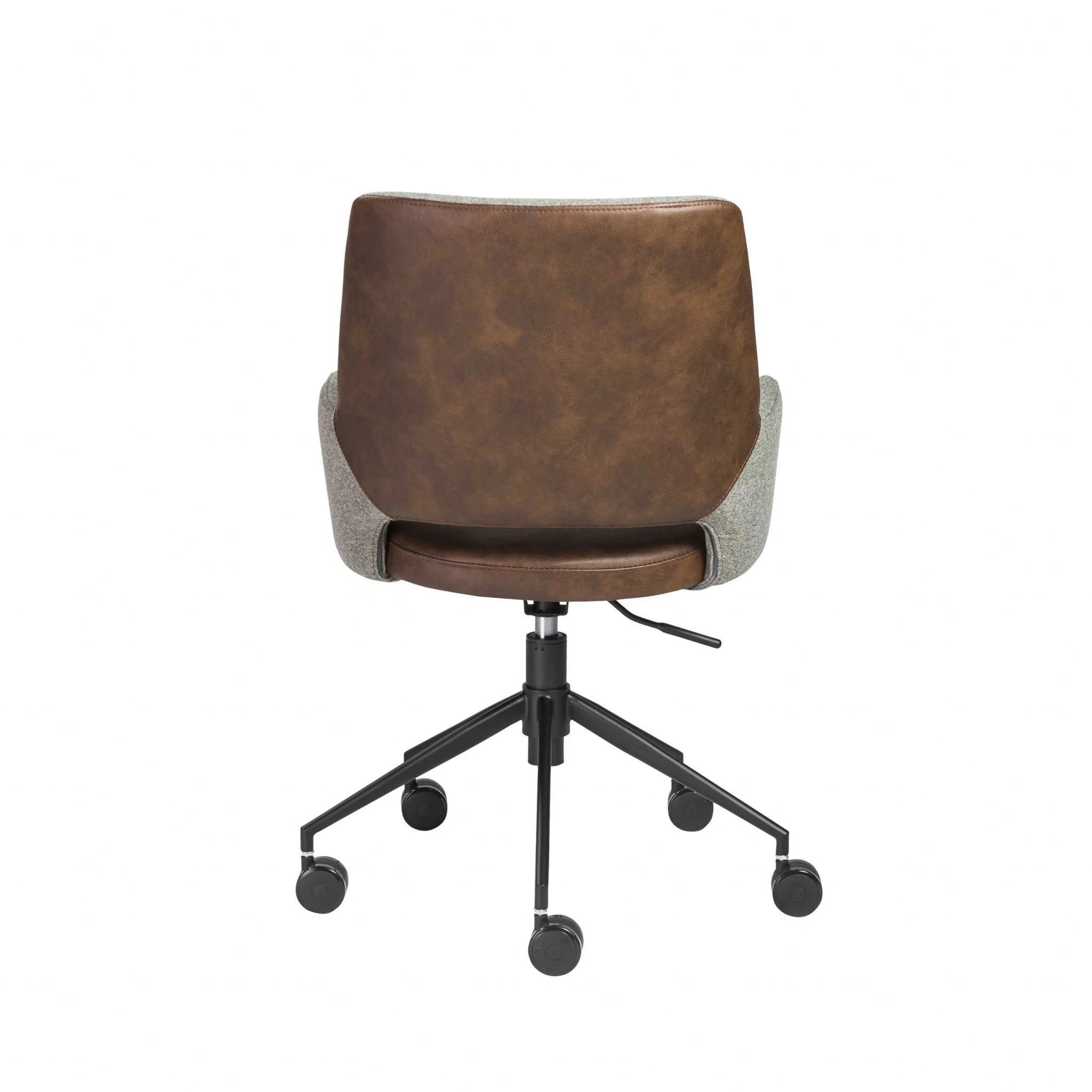 Tilt Office Chair in Blue Fabric and Leatherette with Black Base By Homeroots - Image 10
