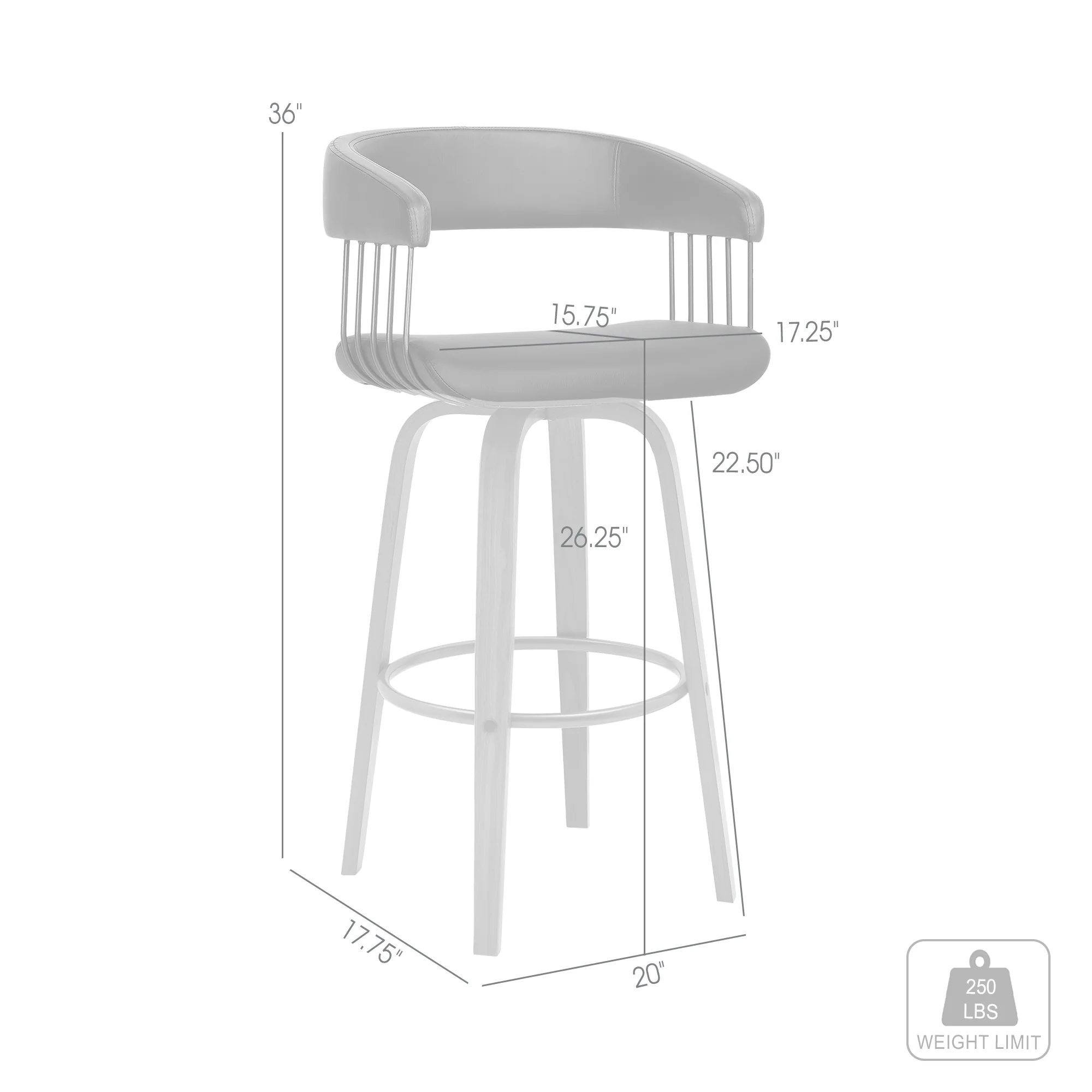 Topanga 26" Swivel Walnut Wood Counter Stool in Cream Faux Leather with Golden Bronze Metal By Armen Living - Image 7
