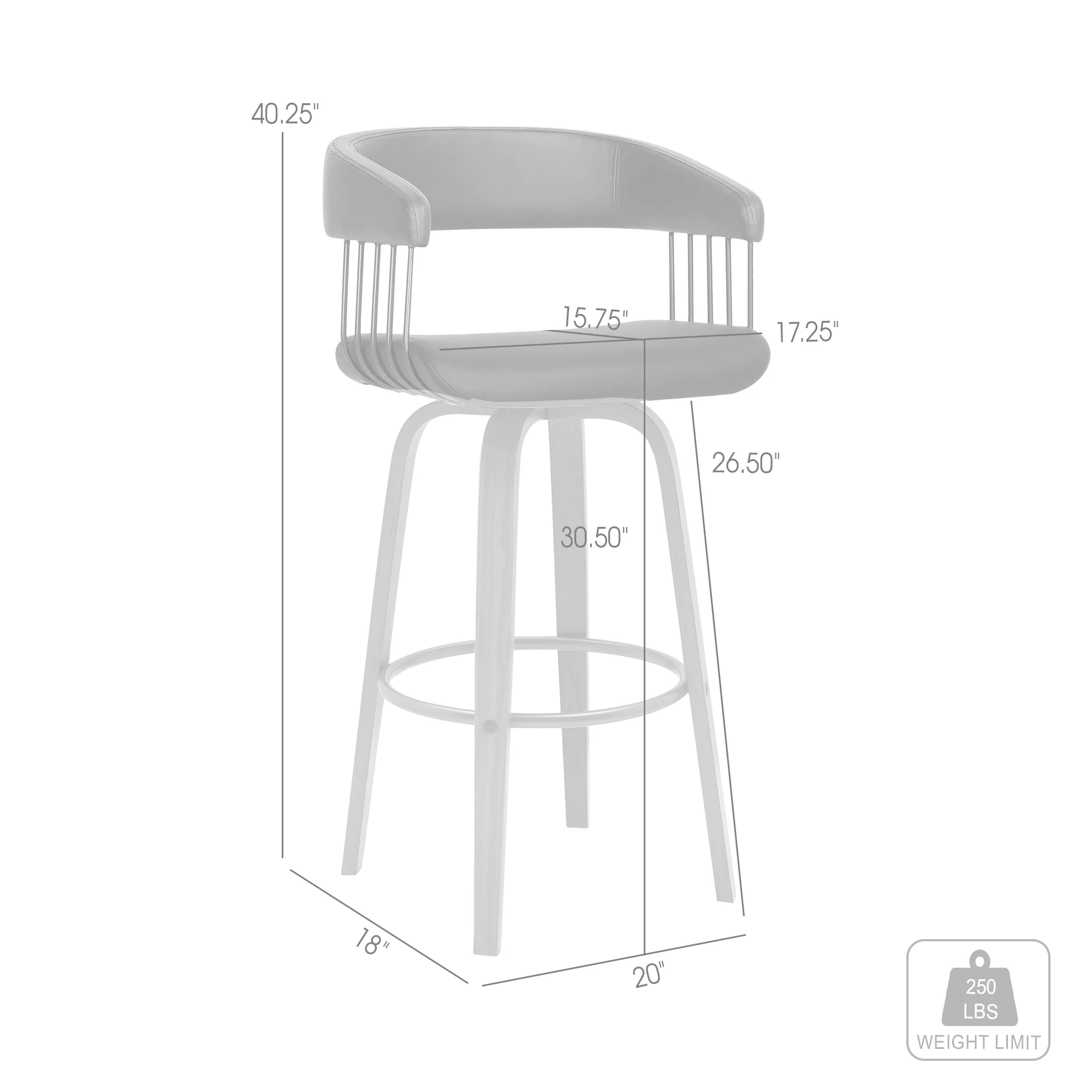 Topanga 30.5" Swivel Walnut Wood Bar Stool in Cream Faux Leather with Golden Bronze Metal By Armen Living - Image 15