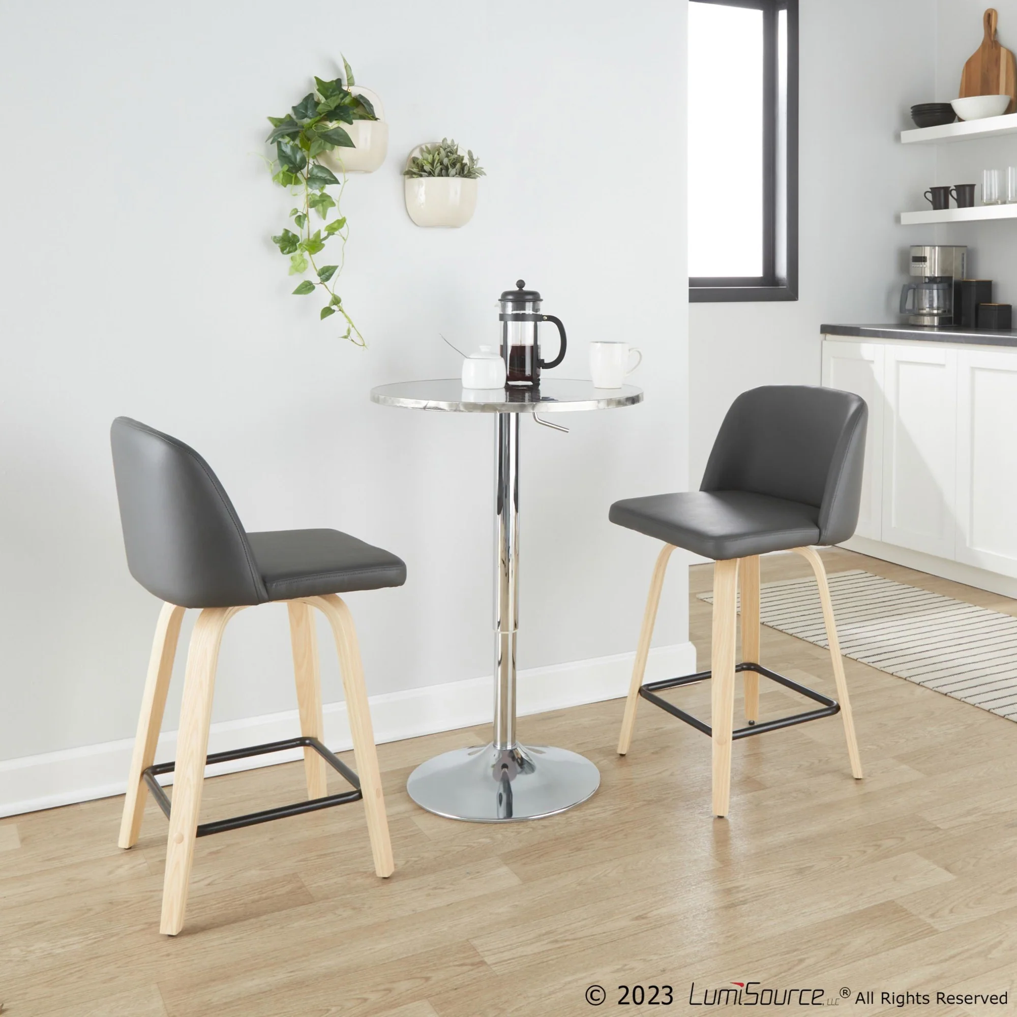 Toriano 24" Fixed Height Counter Stool - Set of 2 Cream By LumiSource - Image 6