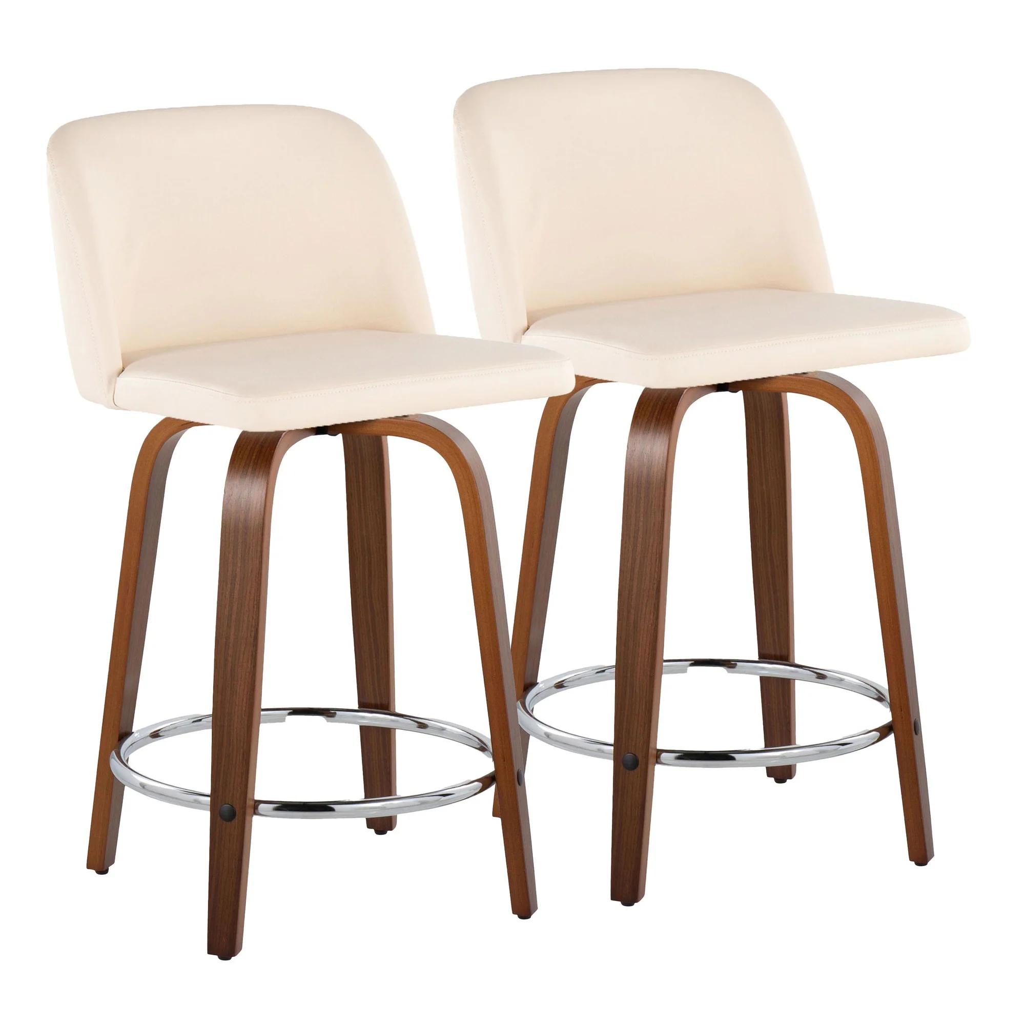 Toriano 24" Fixed Height Counter Stool - Set of 2 Cream By LumiSource - B24-TRNOPU-GRTZR2 WLCR2
