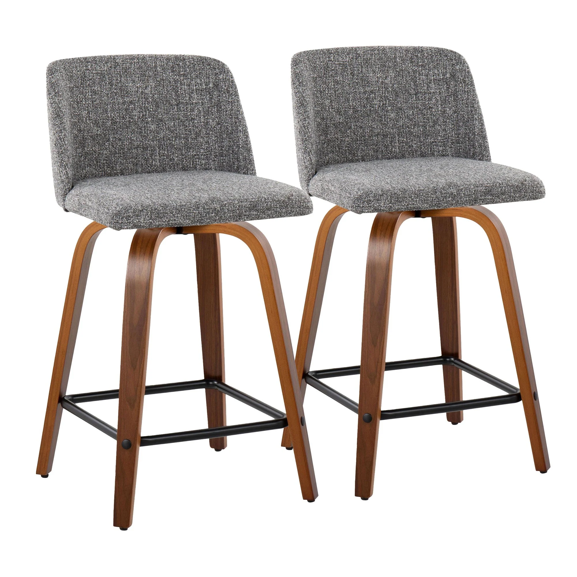 Toriano 24" Fixed Height Counter Stool - Set of 2 Black By LumiSource
