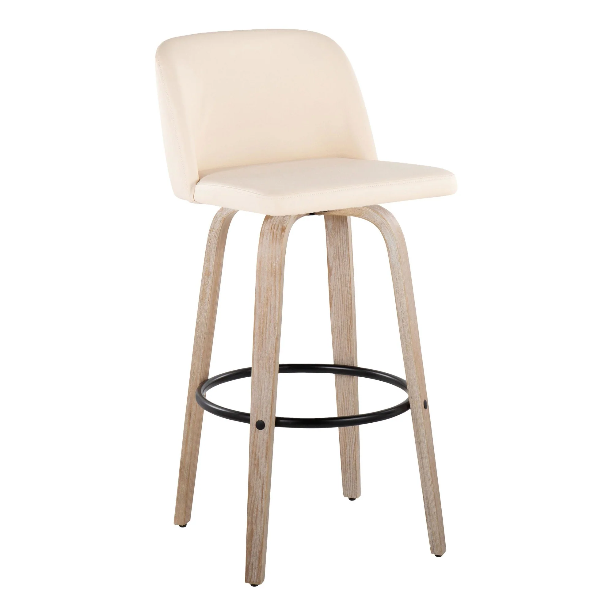 Toriano 26" Fixed Height Counter Stool - Set of 2 Cream By LumiSource - B26-TRNOPU-GRTZQ2 BNCR2 - Image 24