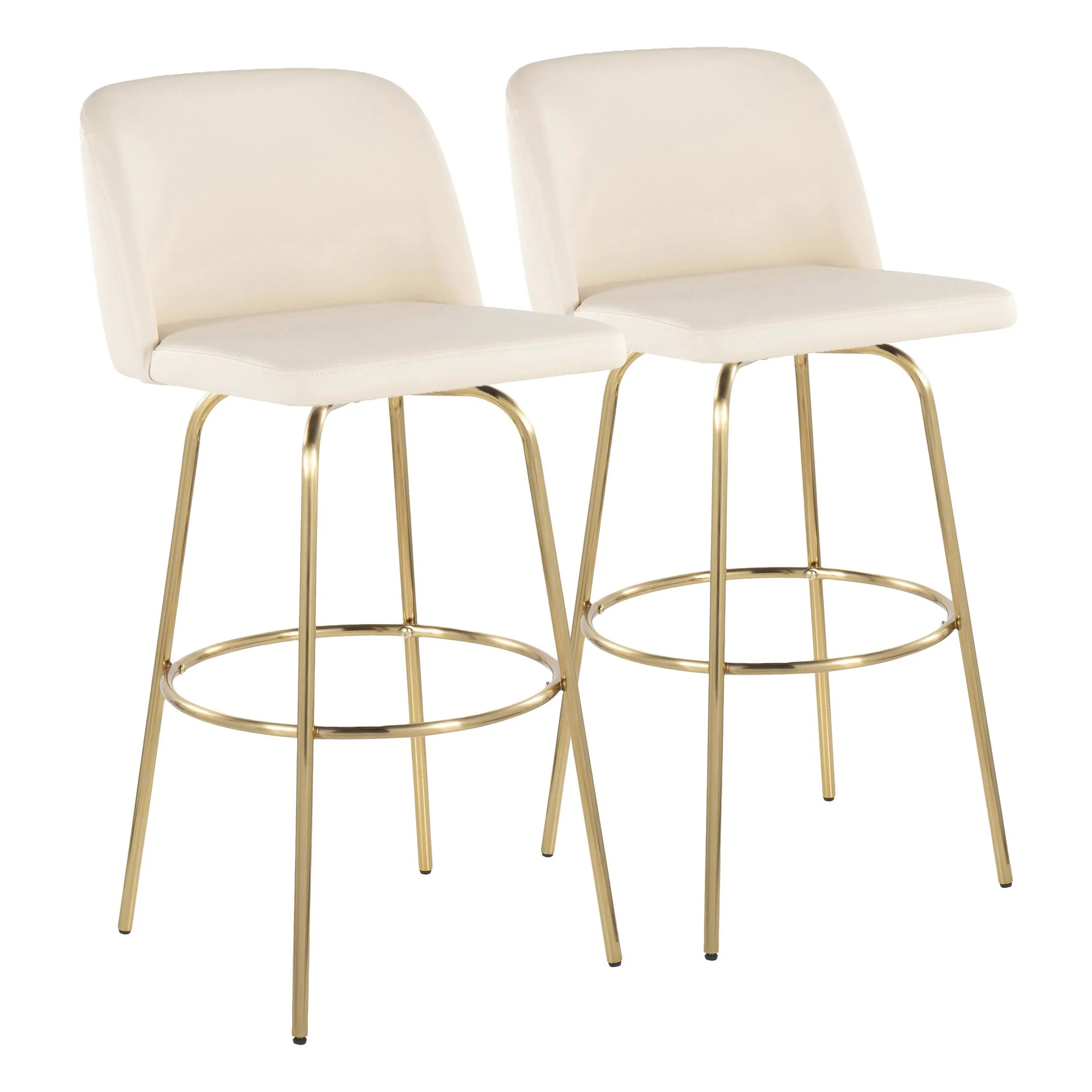 Toriano 30" Fixed Height Barstool - Set of 2 Cream By LumiSource - B30-TRNOPU-CLARZG2 AUCR2