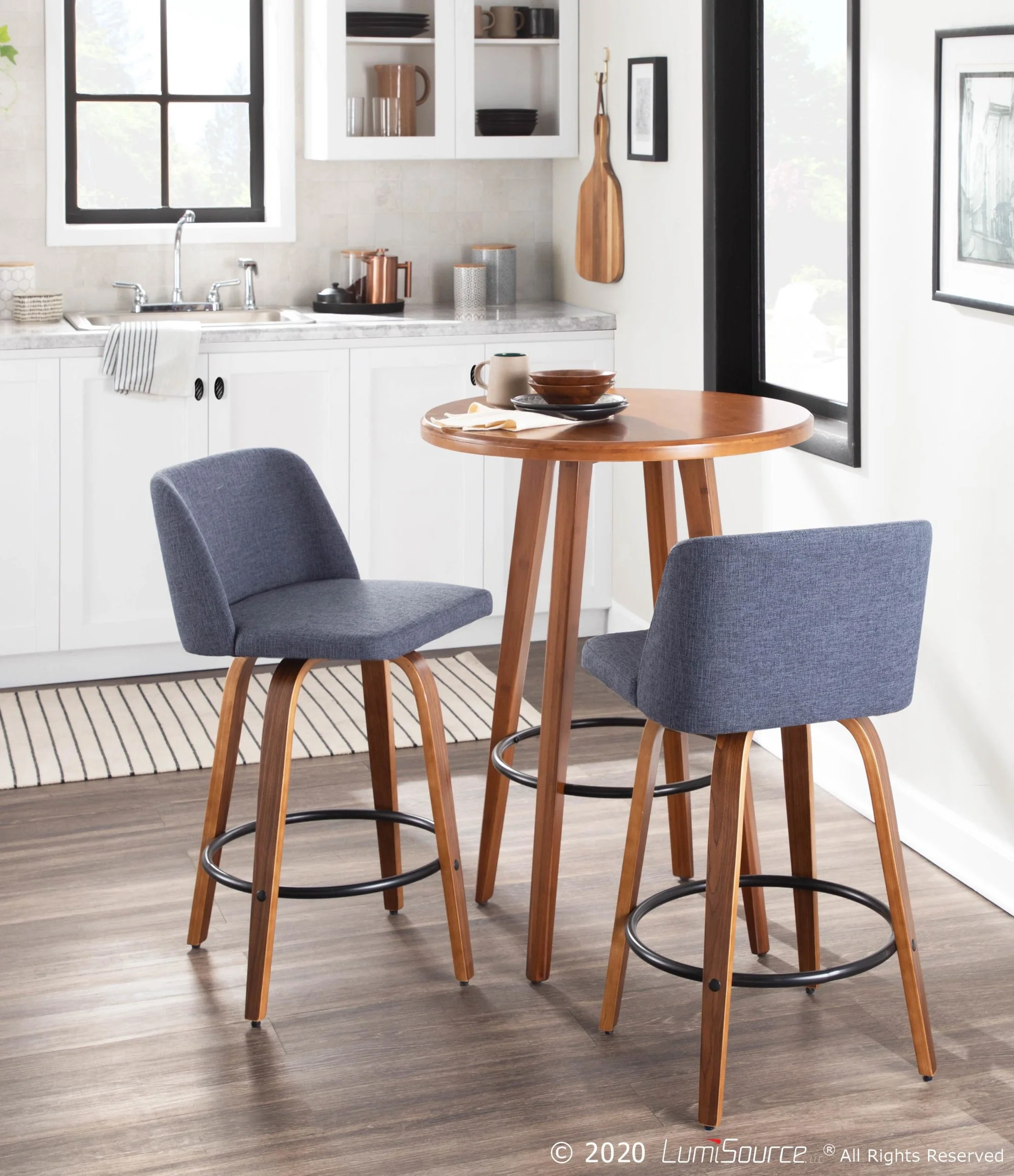 Toriano Counter Stool - Set of 2 Blue By LumiSource - B26-TRNO2R WLBU2