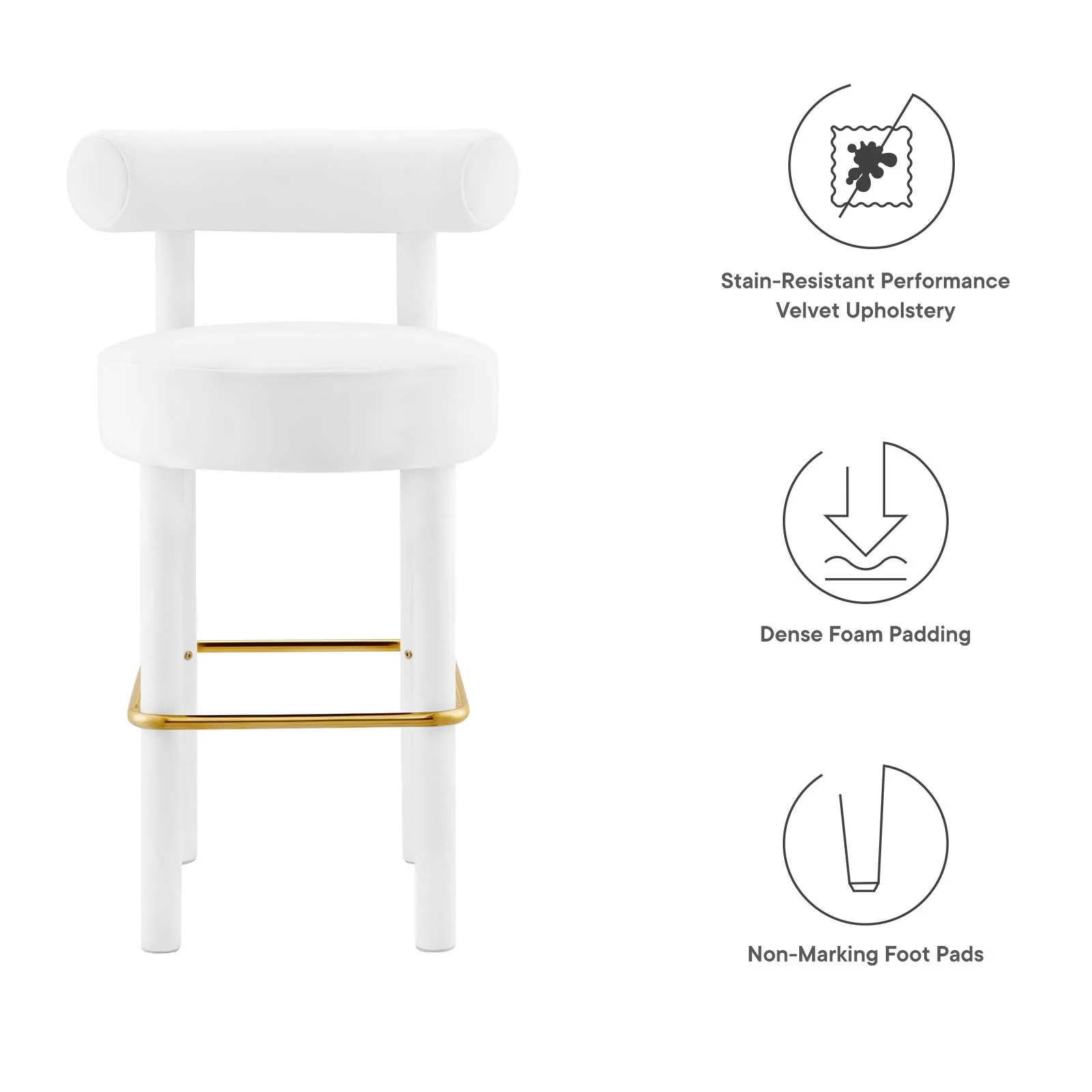 Toulouse Performance Velvet Bar Stool By Modway - EEI-6386 - Image 31
