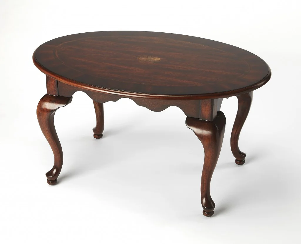 Traditional Traditional Cherry Oval Coffee Table By Homeroots