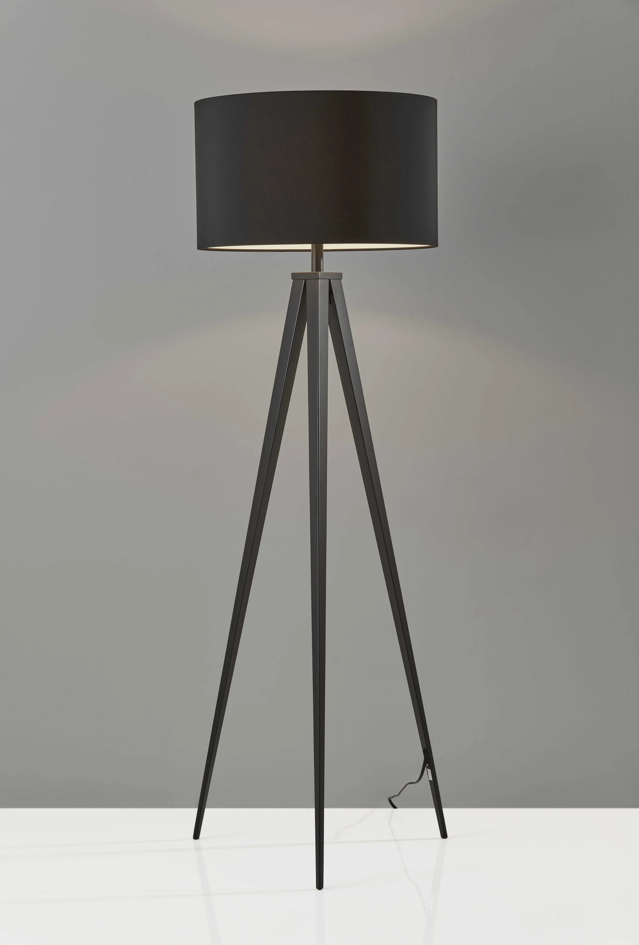 Treble Floor Lamp Three Black Metal Legs By Homeroots