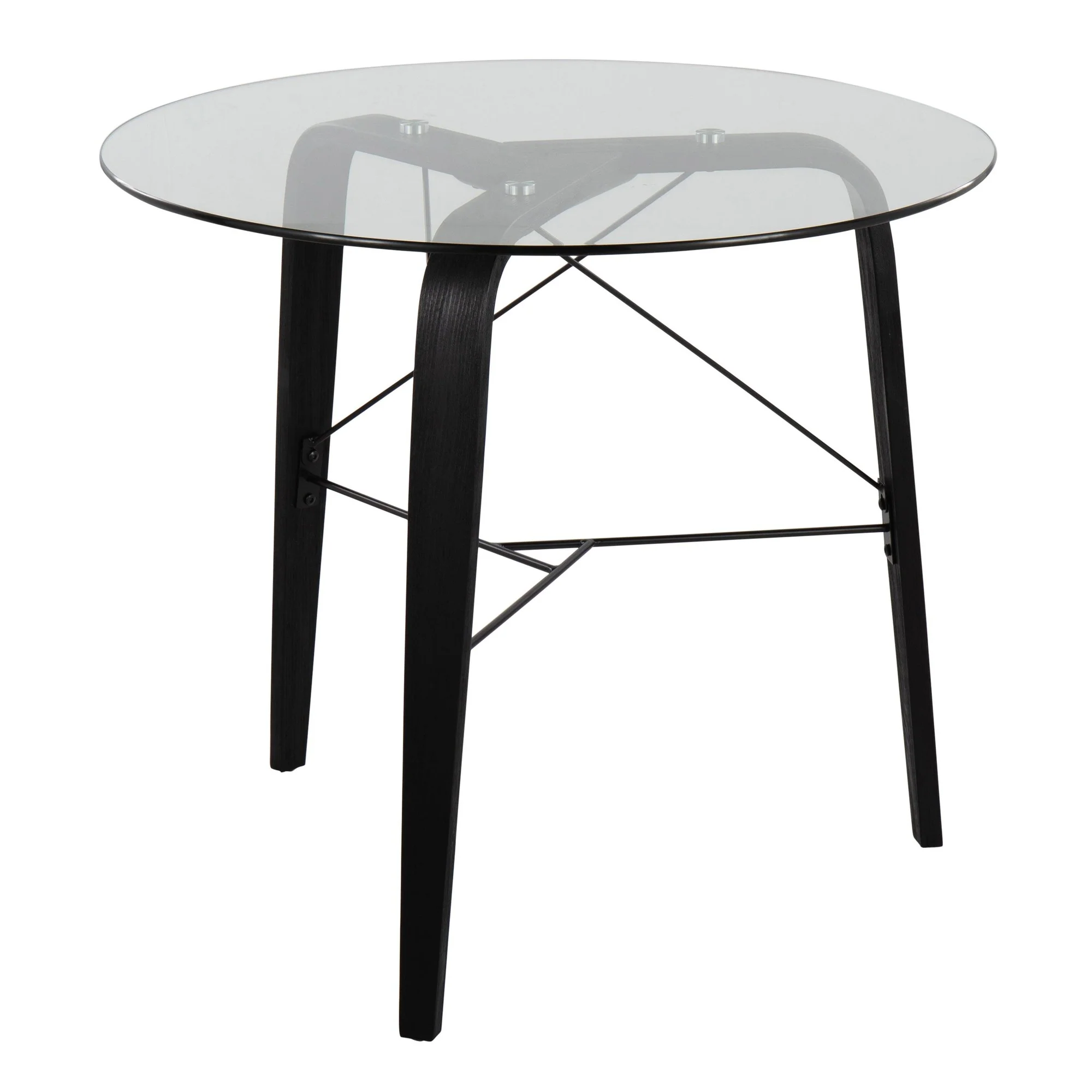 Trilogy Round Dinette Table Transparent By LumiSource - DT-TRILOGY34 BKGL