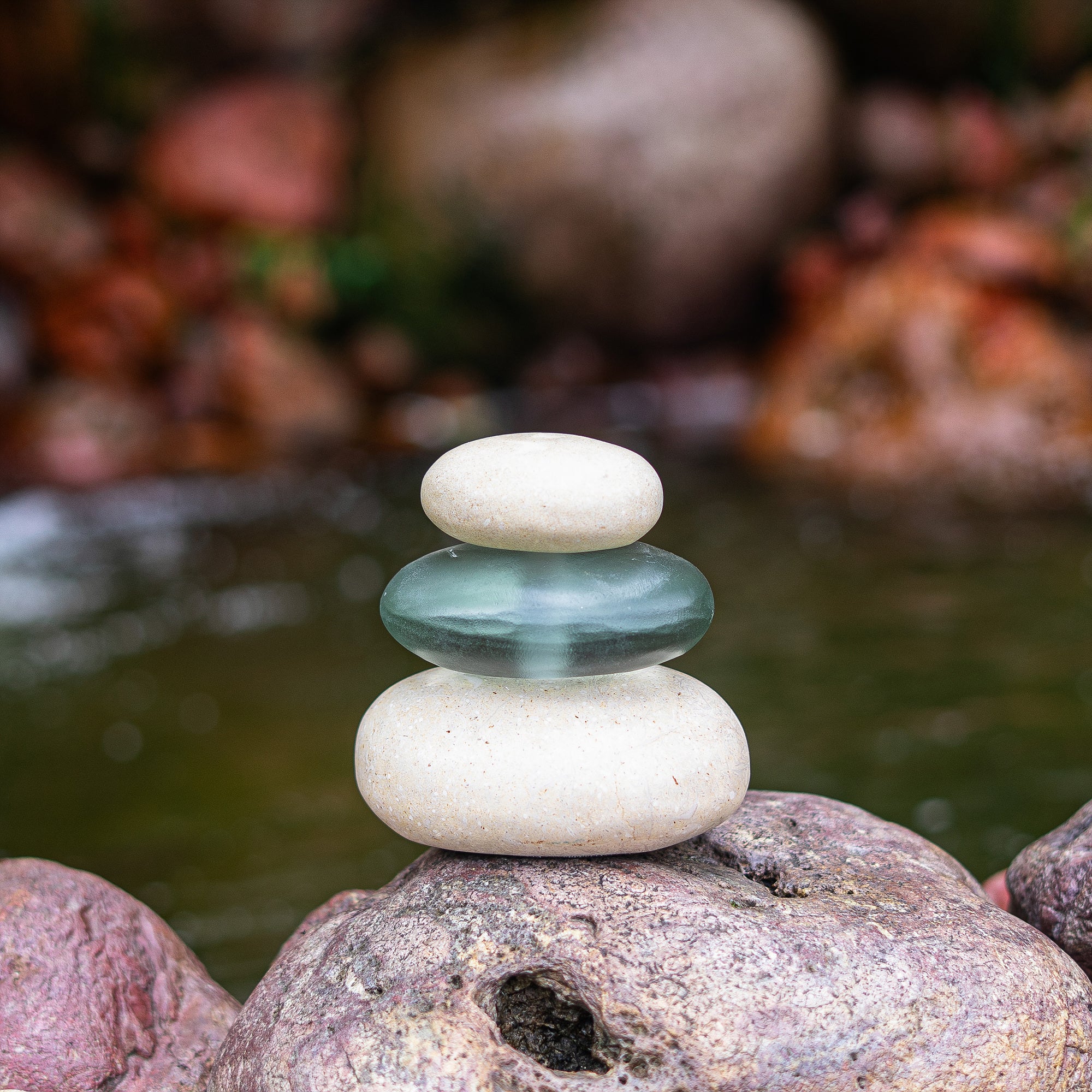Triple Serenity Cairn - Green Set of 3 By Garden Age Supply - Image 2