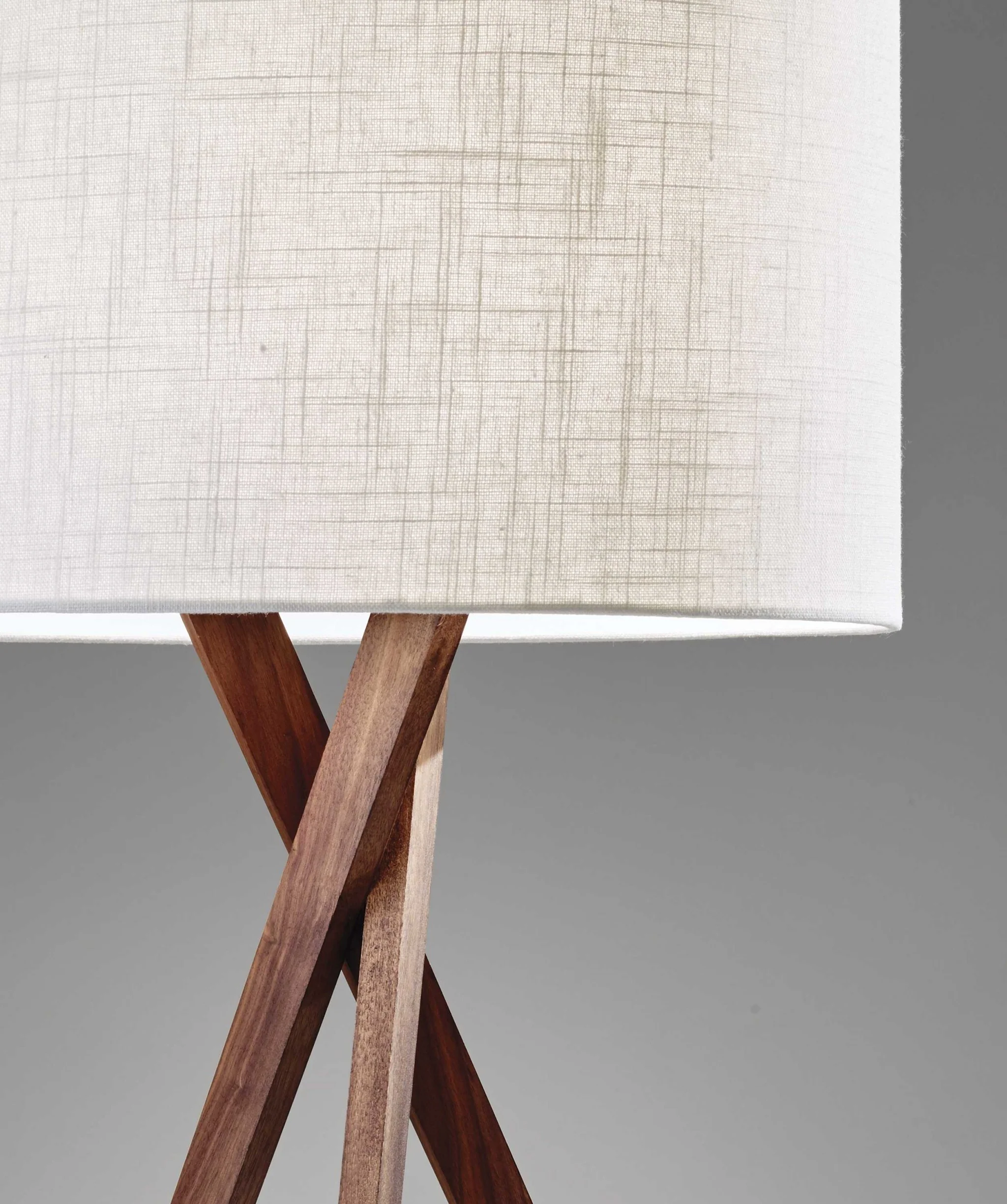 Tripod Leg Walnut Wood Table Lamp By Homeroots - Image 3