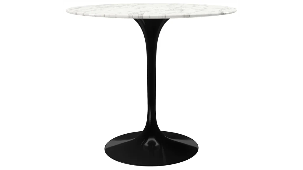 Tulip Marble Dining Table - 32" Round, Black Base By Modholic