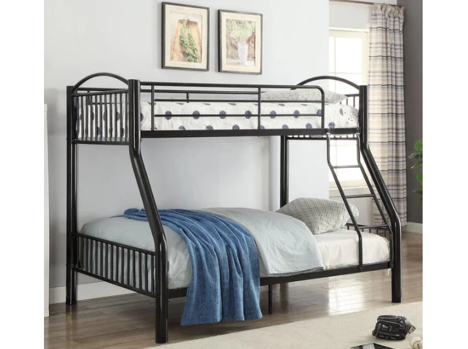 Twin Over Full Black Bunk Bed By Homeroots