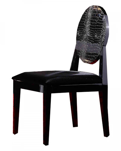 Two 38' Black Velour And Wood Dining Chairs By Homeroots