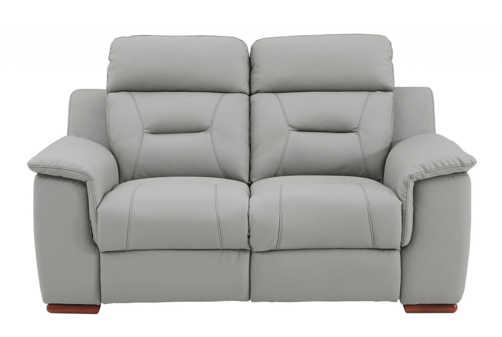 Two Piece Gray Leather Match Five Person Seating Set By Homeroots