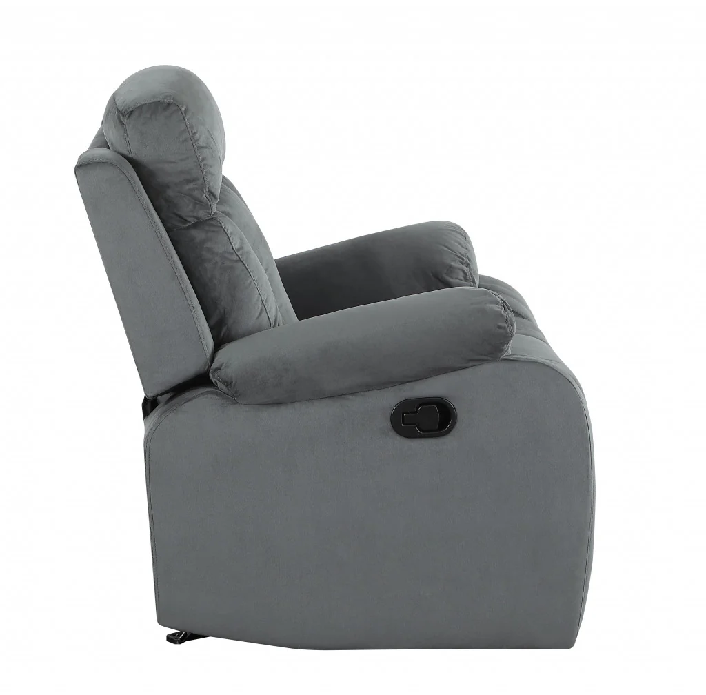 Two Piece Gray Microfiber Five Person Seating Set By Homeroots - Image 3