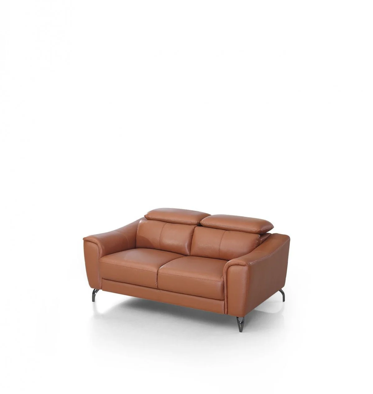 Urban 65" Brown Leather Adjustable Headrest Loveseat By Homeroots